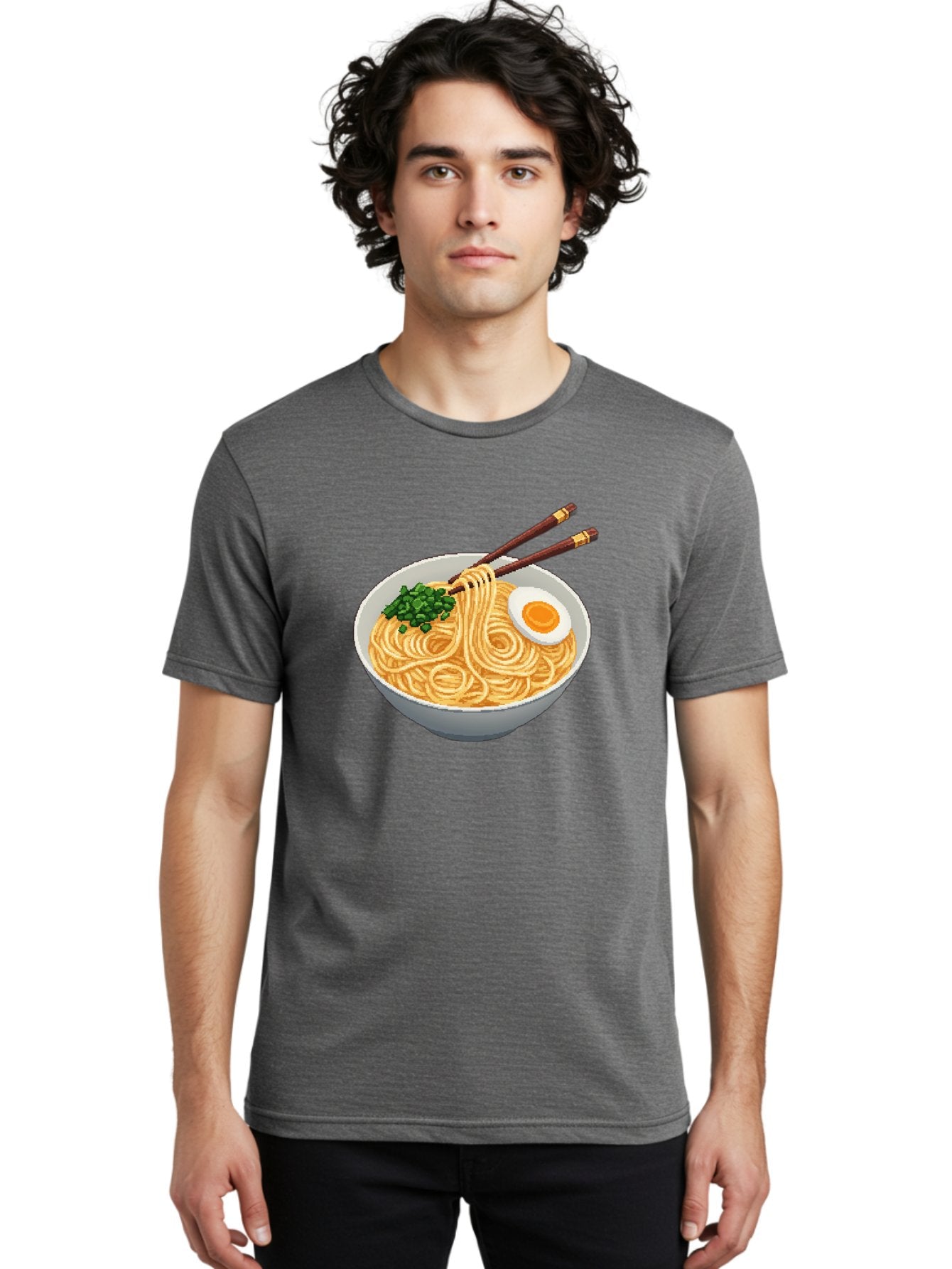 Bowl-Of-Ramen-1 Men'S Graphic Tee, 100% Cotton, Comfortable Casual Summer Wear, Machine Washable, Steaming Bowl Of Ramen, Noodles, Boiled Egg, Green Onions, Chopsticks, Japanese Cuisine, Comfort Food, Savory Dish, Noodle Soup Bae361 22