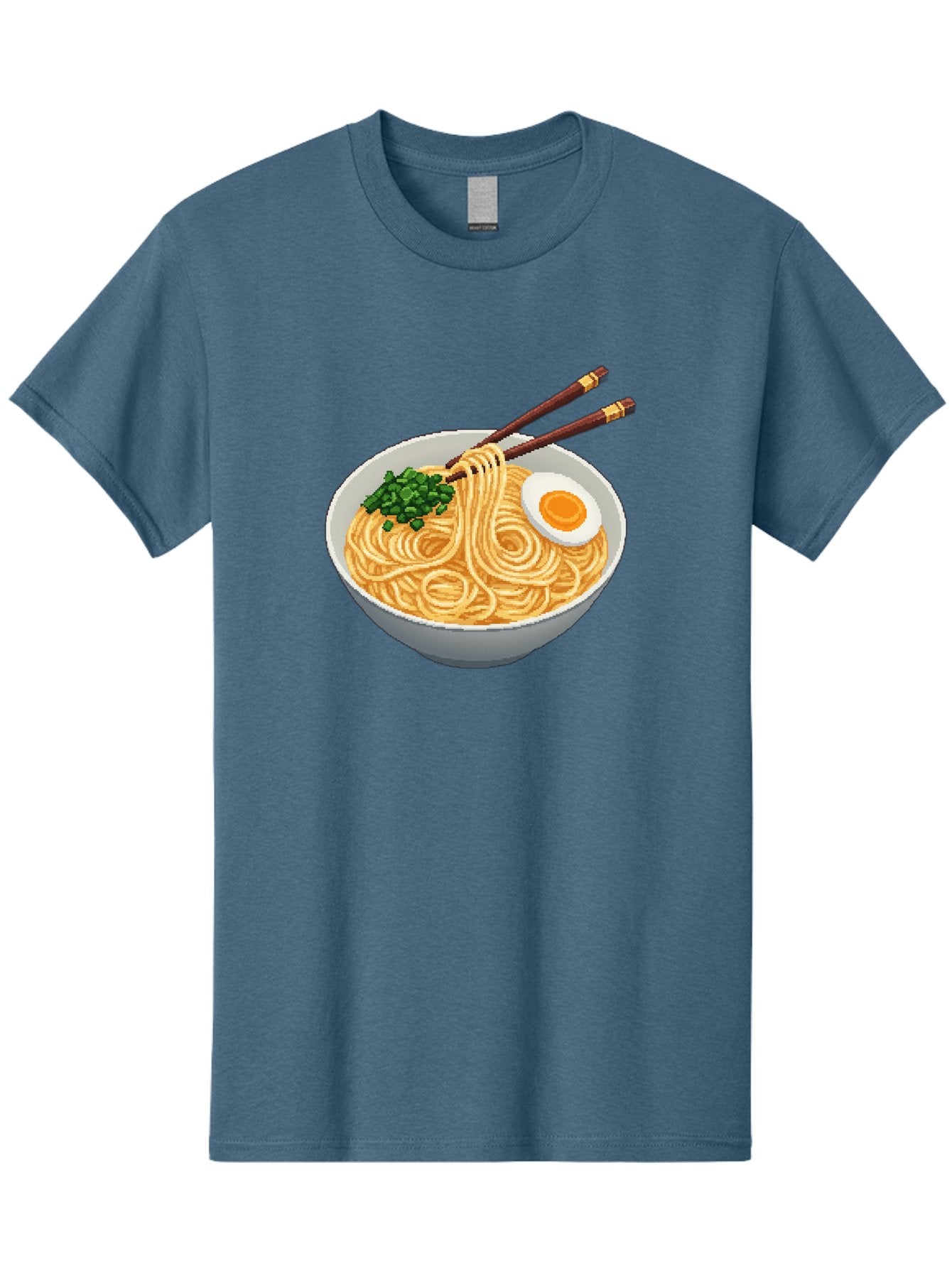 Bowl-Of-Ramen-1 Men'S Graphic Tee, 100% Cotton, Comfortable Casual Summer Wear, Machine Washable, Steaming Bowl Of Ramen, Noodles, Boiled Egg, Green Onions, Chopsticks, Japanese Cuisine, Comfort Food, Savory Dish, Noodle Soup Bae361