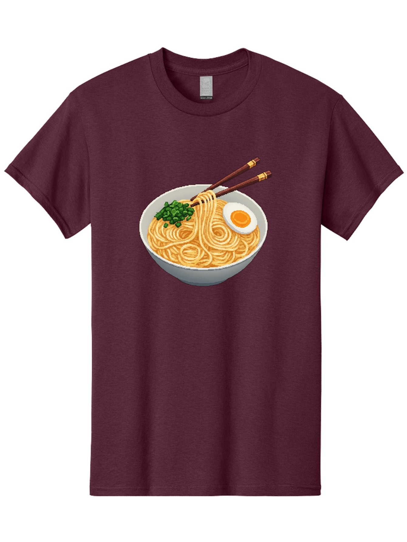 Bowl-Of-Ramen-1 Men'S Graphic Tee, 100% Cotton, Comfortable Casual Summer Wear, Machine Washable, Steaming Bowl Of Ramen, Noodles, Boiled Egg, Green Onions, Chopsticks, Japanese Cuisine, Comfort Food, Savory Dish, Noodle Soup Bae361 5