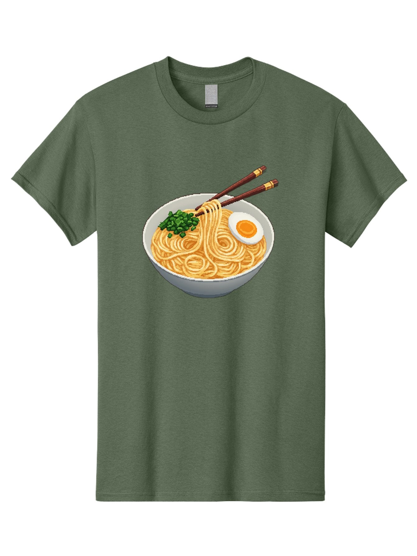 Bowl-Of-Ramen-1 Men'S Graphic Tee, 100% Cotton, Comfortable Casual Summer Wear, Machine Washable, Steaming Bowl Of Ramen, Noodles, Boiled Egg, Green Onions, Chopsticks, Japanese Cuisine, Comfort Food, Savory Dish, Noodle Soup Bae361 15