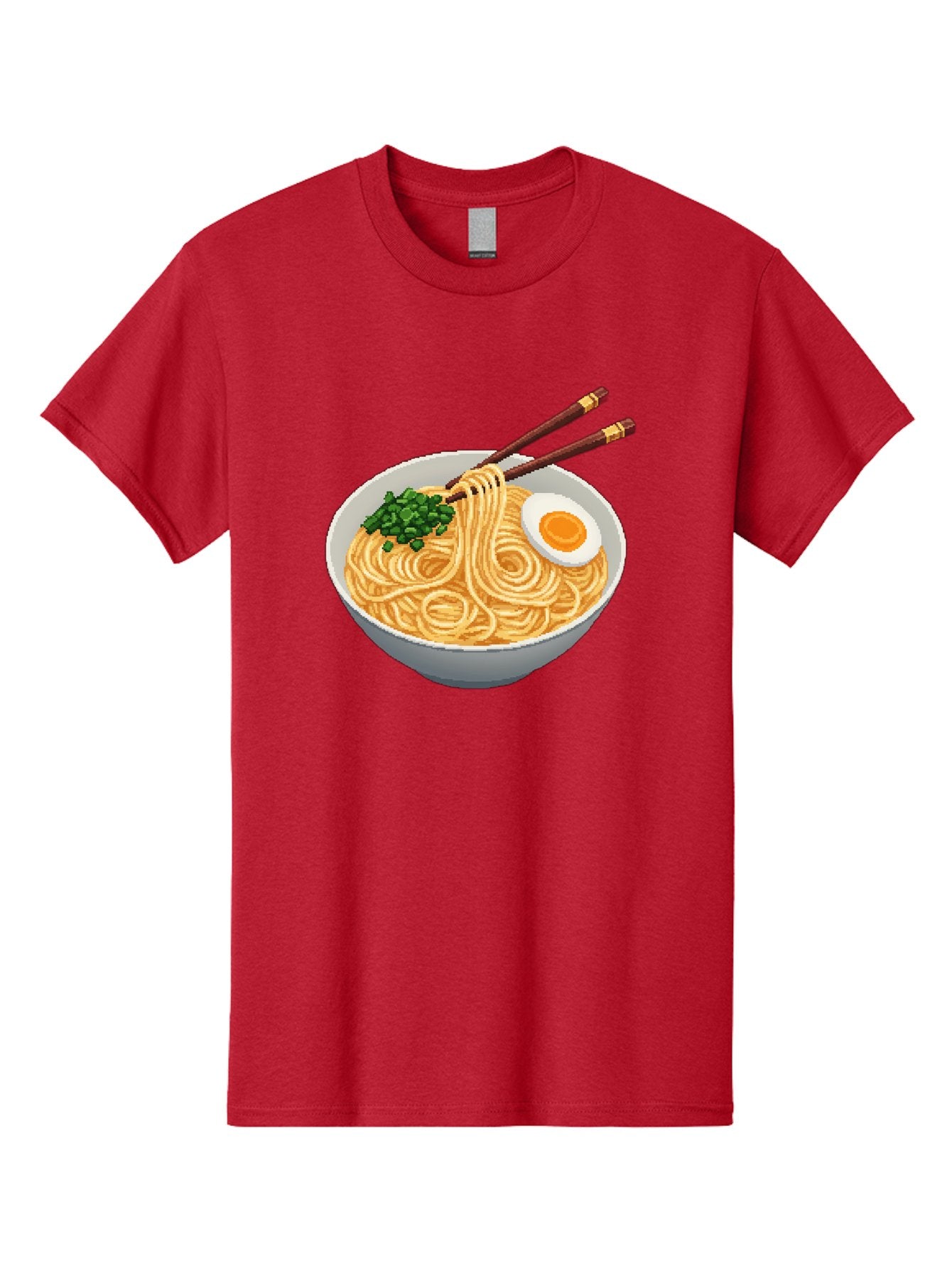 Bowl-Of-Ramen-1 Men'S Graphic Tee, 100% Cotton, Comfortable Casual Summer Wear, Machine Washable, Steaming Bowl Of Ramen, Noodles, Boiled Egg, Green Onions, Chopsticks, Japanese Cuisine, Comfort Food, Savory Dish, Noodle Soup Bae361 8