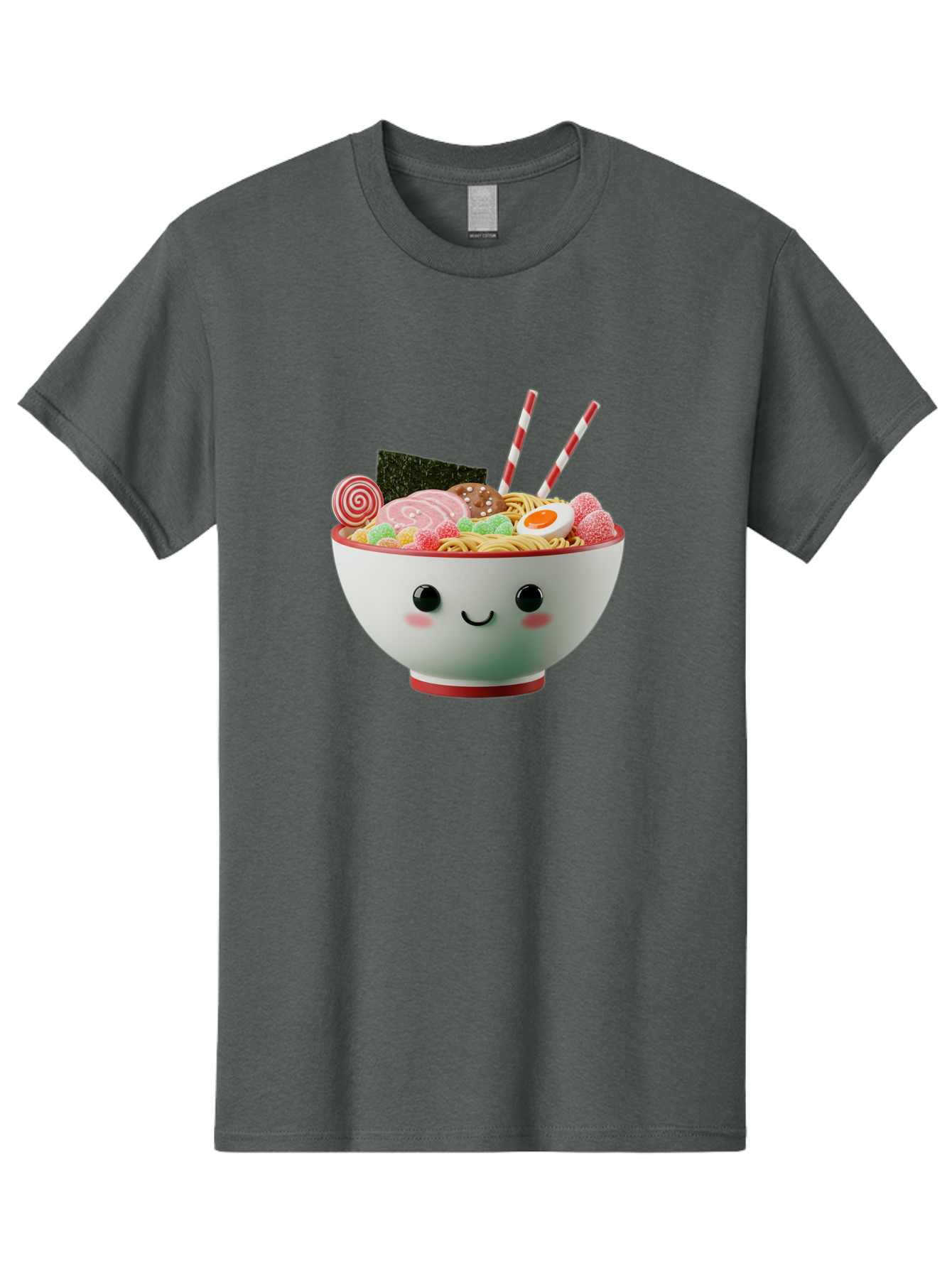 Bowl-Of-Ramen Men'S Graphic Tee, 100% Cotton, Comfortable Casual Summer Wear, Machine Washable, Kawaii Ramen Bowl, Cartoon Noodles, Cute Japanese Food, Happy Meal, Animated Bowl, Kawaii Culture, Japanese Cuisine, Ramen Love, Foodie Art, Bae362 6