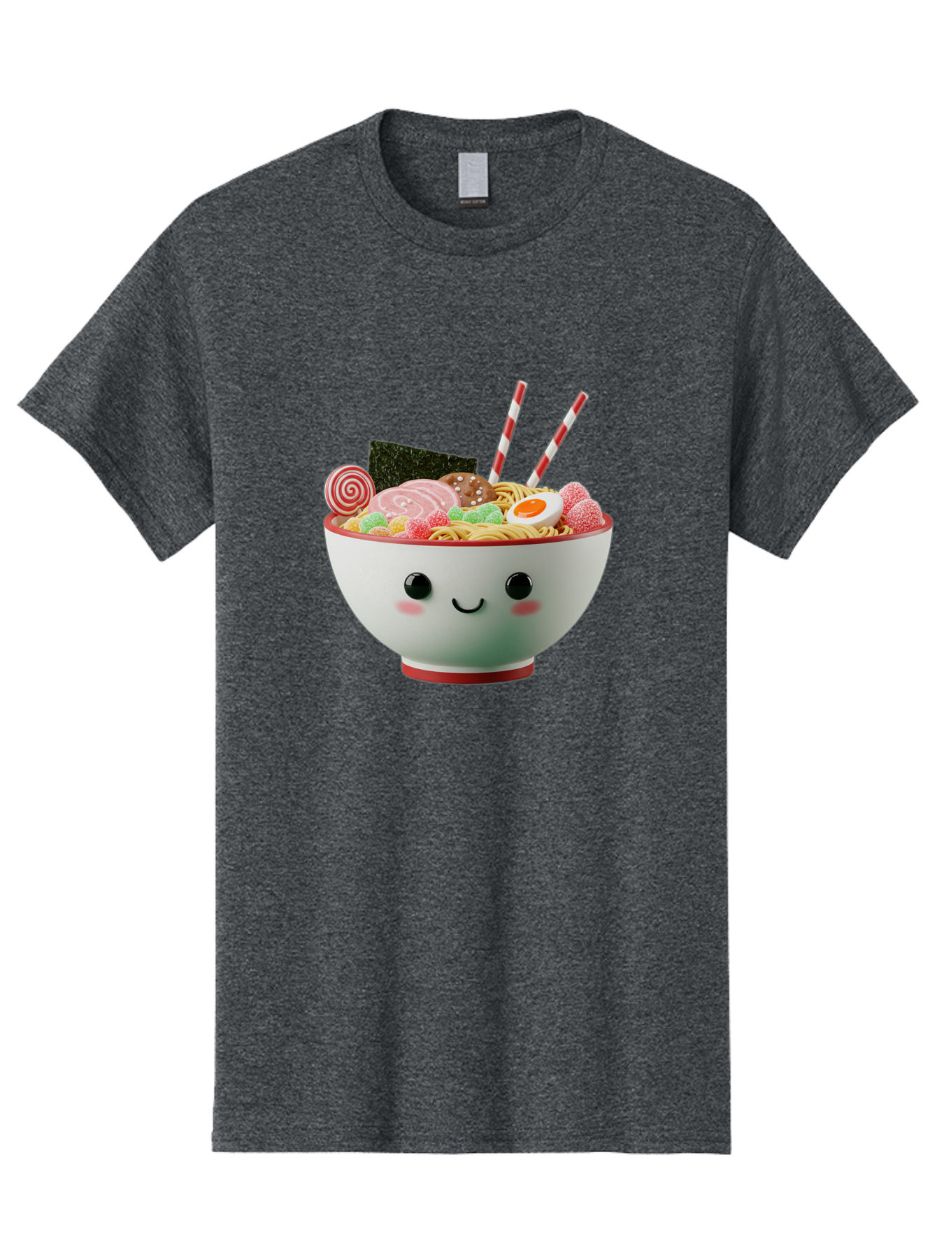 Bowl-Of-Ramen Men'S Graphic Tee, 100% Cotton, Comfortable Casual Summer Wear, Machine Washable, Kawaii Ramen Bowl, Cartoon Noodles, Cute Japanese Food, Happy Meal, Animated Bowl, Kawaii Culture, Japanese Cuisine, Ramen Love, Foodie Art, Bae362 5