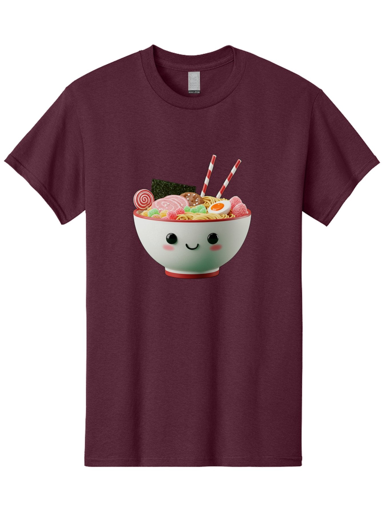 Bowl-Of-Ramen Men'S Graphic Tee, 100% Cotton, Comfortable Casual Summer Wear, Machine Washable, Kawaii Ramen Bowl, Cartoon Noodles, Cute Japanese Food, Happy Meal, Animated Bowl, Kawaii Culture, Japanese Cuisine, Ramen Love, Foodie Art, Bae362 12