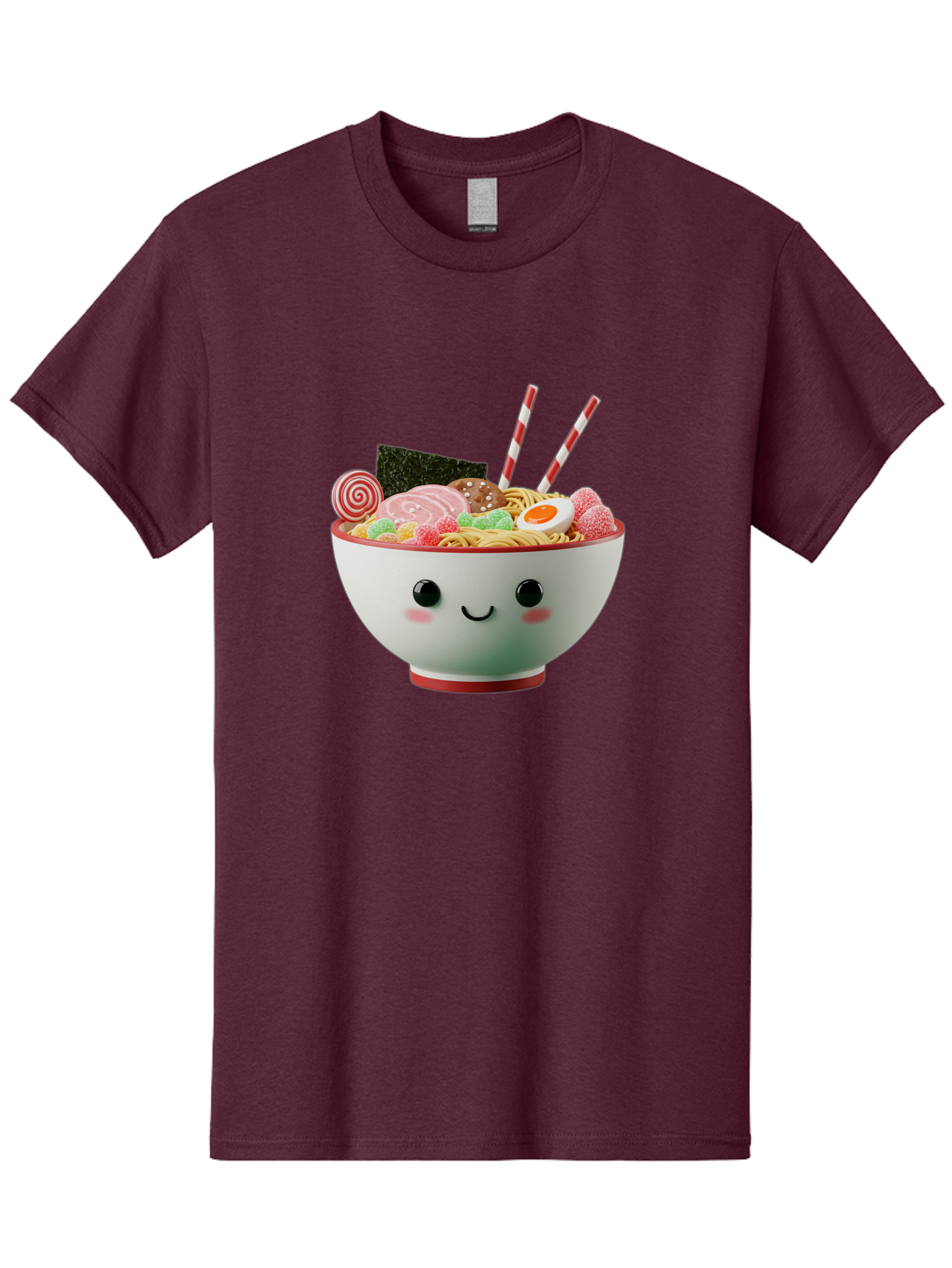 Bowl-Of-Ramen Men'S Graphic Tee, 100% Cotton, Comfortable Casual Summer Wear, Machine Washable, Kawaii Ramen Bowl, Cartoon Noodles, Cute Japanese Food, Happy Meal, Animated Bowl, Kawaii Culture, Japanese Cuisine, Ramen Love, Foodie Art, Bae362 3