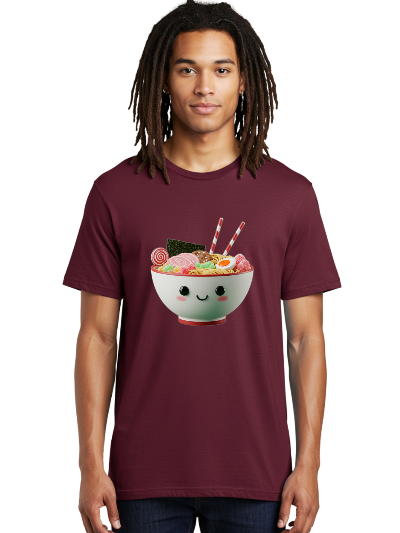 Bowl-Of-Ramen Men'S Graphic Tee, 100% Cotton, Comfortable Casual Summer Wear, Machine Washable, Kawaii Ramen Bowl, Cartoon Noodles, Cute Japanese Food, Happy Meal, Animated Bowl, Kawaii Culture, Japanese Cuisine, Ramen Love, Foodie Art, Bae362 18