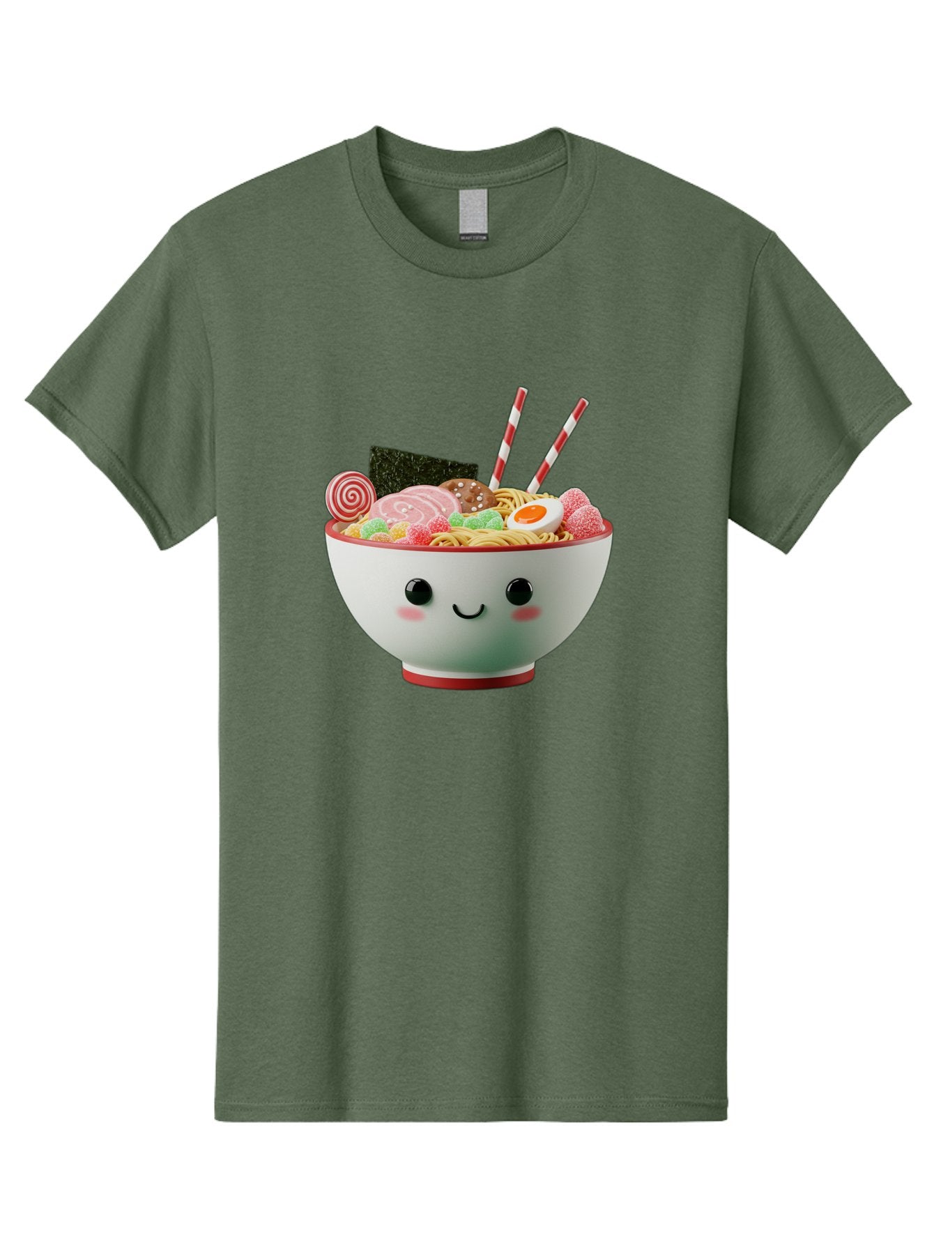 Bowl-Of-Ramen Men'S Graphic Tee, 100% Cotton, Comfortable Casual Summer Wear, Machine Washable, Kawaii Ramen Bowl, Cartoon Noodles, Cute Japanese Food, Happy Meal, Animated Bowl, Kawaii Culture, Japanese Cuisine, Ramen Love, Foodie Art, Bae362 6