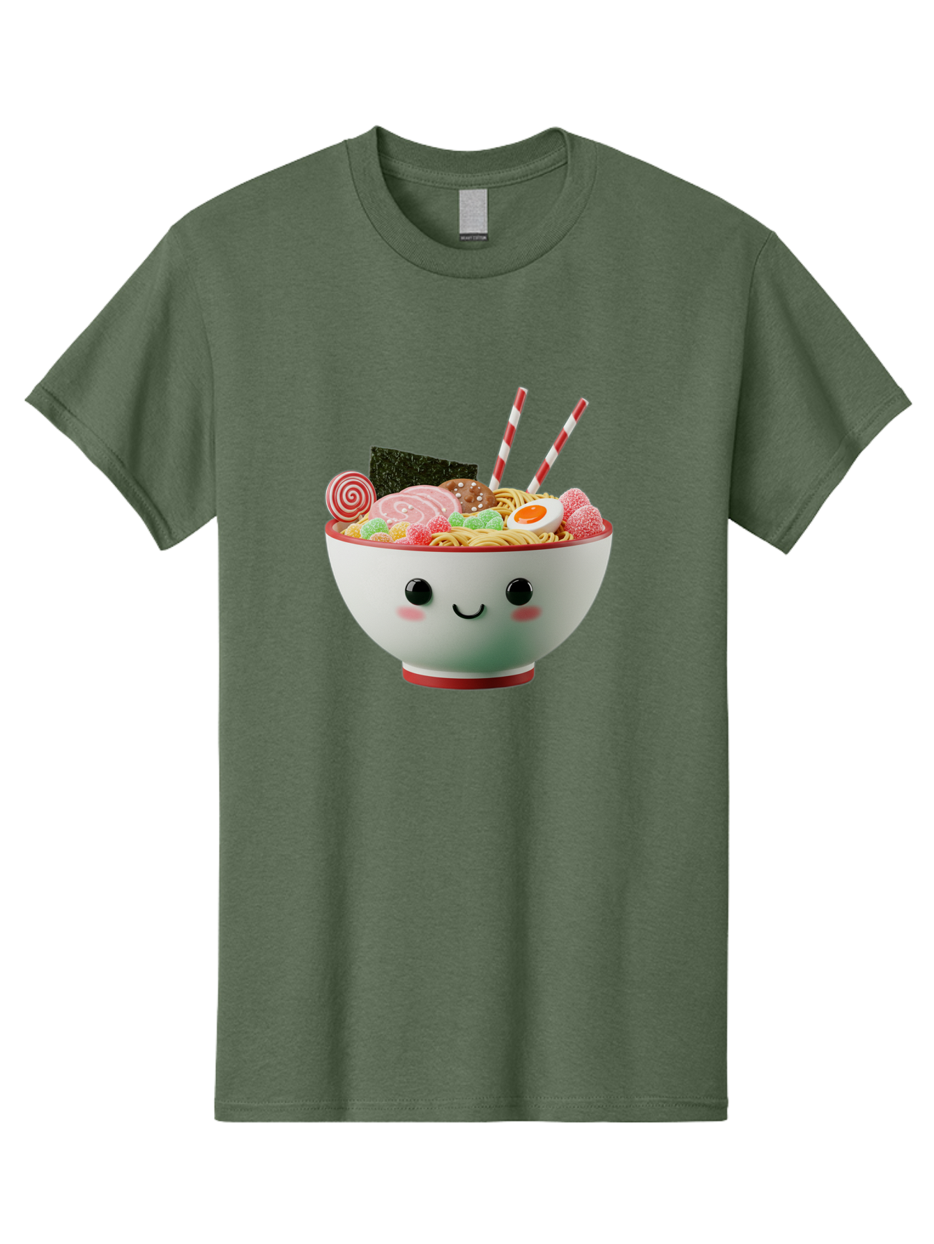 Bowl-Of-Ramen Men'S Graphic Tee, 100% Cotton, Comfortable Casual Summer Wear, Machine Washable, Kawaii Ramen Bowl, Cartoon Noodles, Cute Japanese Food, Happy Meal, Animated Bowl, Kawaii Culture, Japanese Cuisine, Ramen Love, Foodie Art, Bae362 7