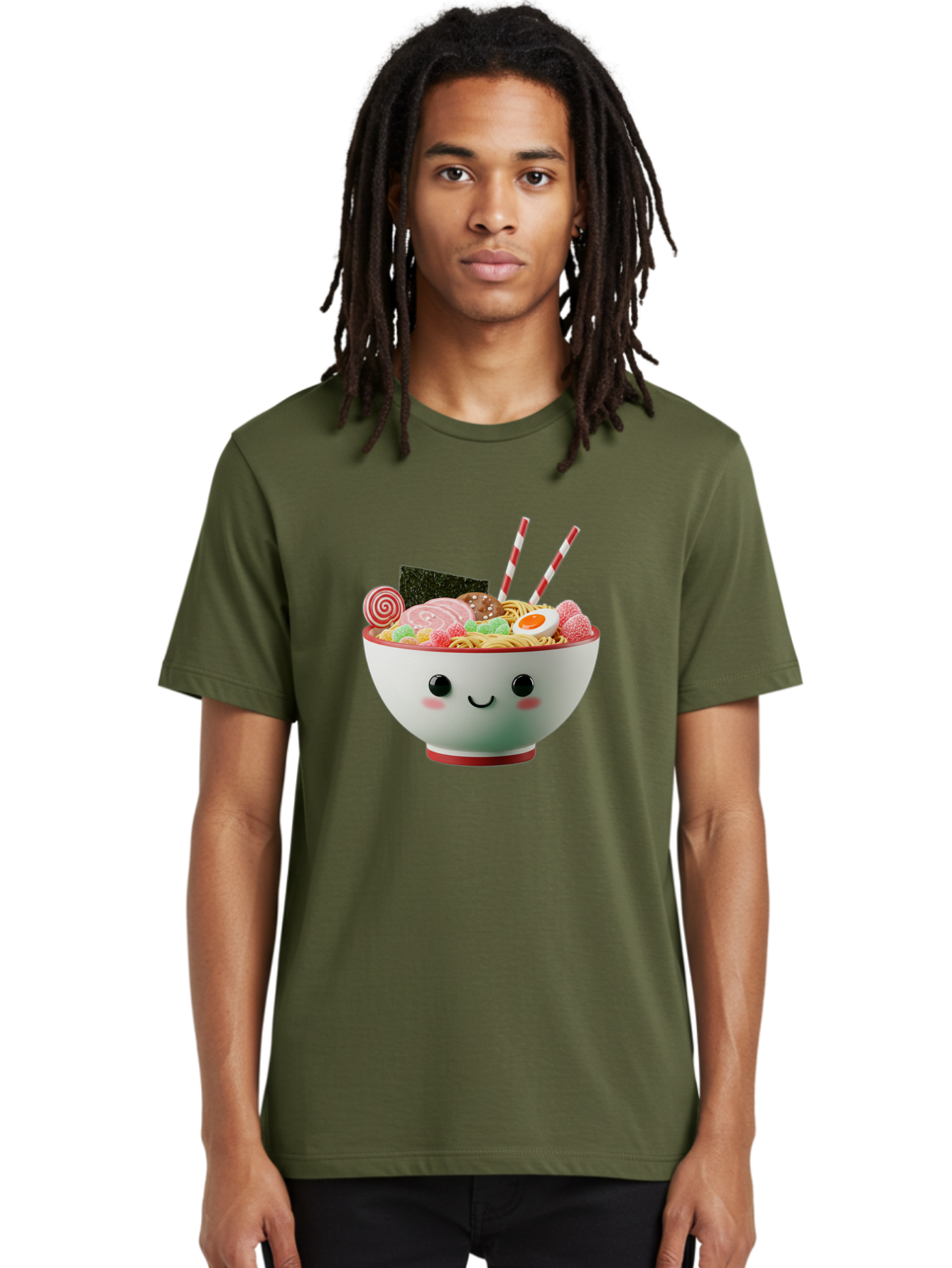Bowl-Of-Ramen Men'S Graphic Tee, 100% Cotton, Comfortable Casual Summer Wear, Machine Washable, Kawaii Ramen Bowl, Cartoon Noodles, Cute Japanese Food, Happy Meal, Animated Bowl, Kawaii Culture, Japanese Cuisine, Ramen Love, Foodie Art, Bae362 22