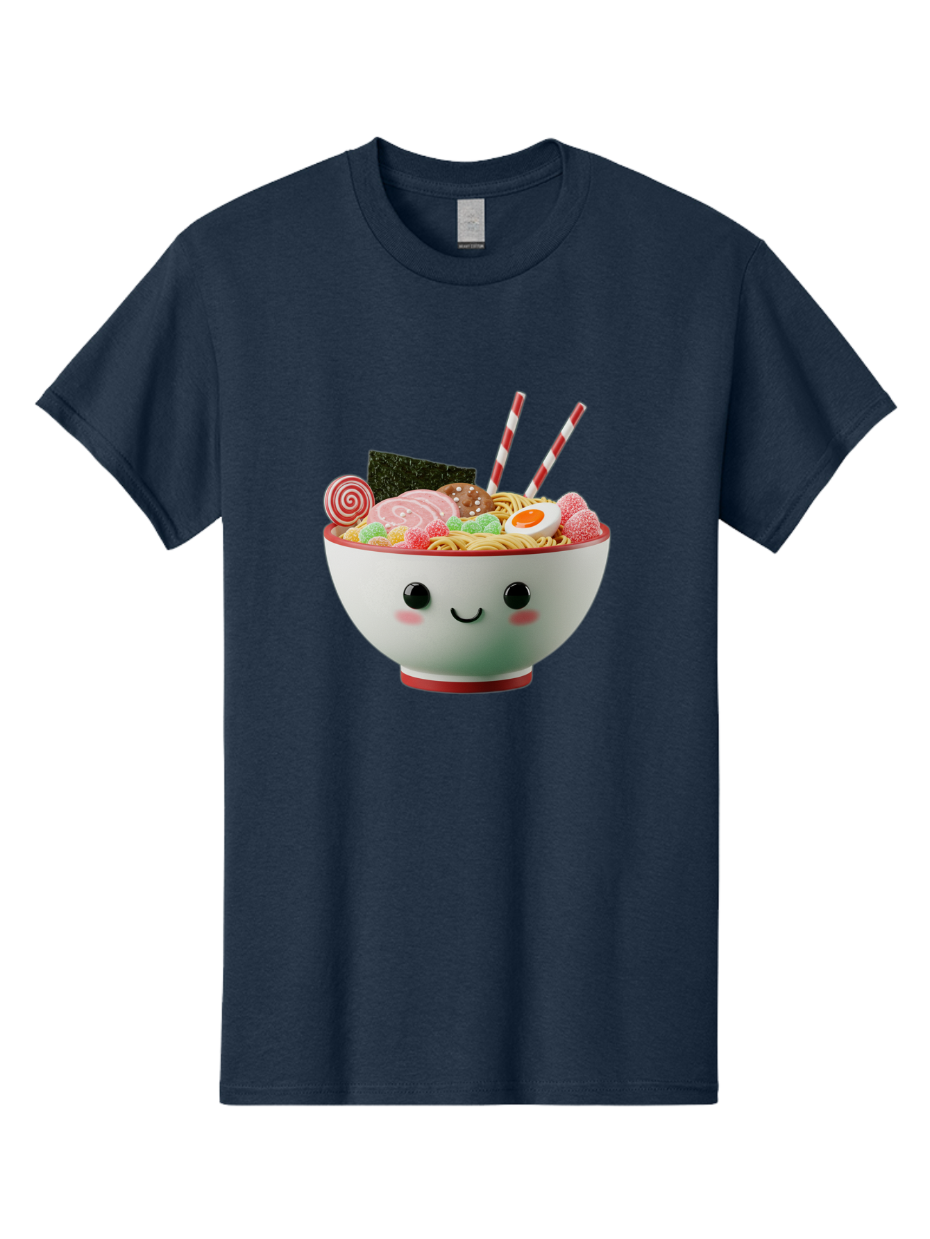 Bowl-Of-Ramen Men'S Graphic Tee, 100% Cotton, Comfortable Casual Summer Wear, Machine Washable, Kawaii Ramen Bowl, Cartoon Noodles, Cute Japanese Food, Happy Meal, Animated Bowl, Kawaii Culture, Japanese Cuisine, Ramen Love, Foodie Art, Bae362 8