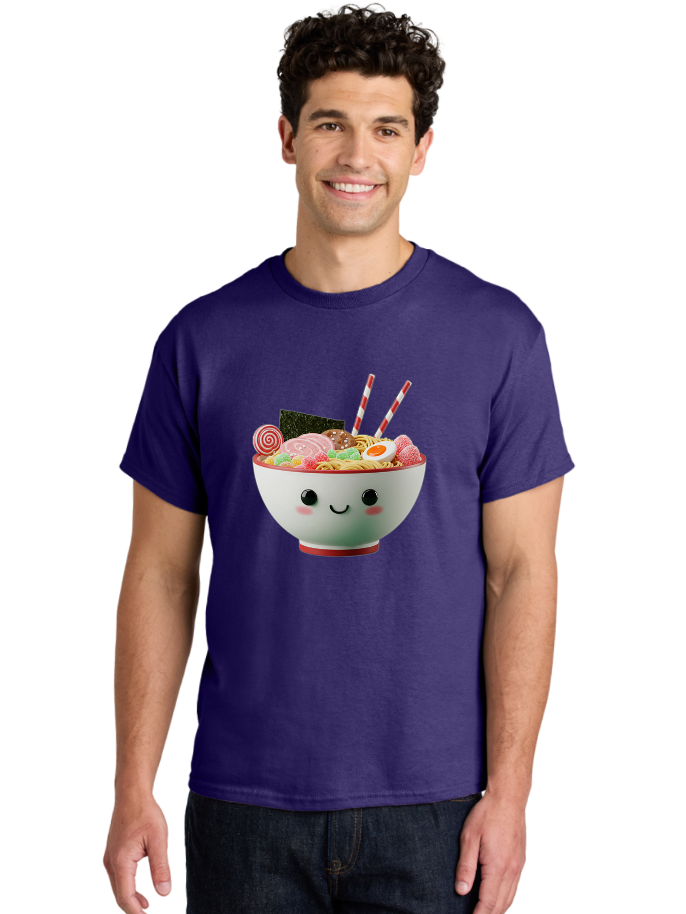 Bowl-Of-Ramen Men'S Graphic Tee, 100% Cotton, Comfortable Casual Summer Wear, Machine Washable, Kawaii Ramen Bowl, Cartoon Noodles, Cute Japanese Food, Happy Meal, Animated Bowl, Kawaii Culture, Japanese Cuisine, Ramen Love, Foodie Art, Bae362 29