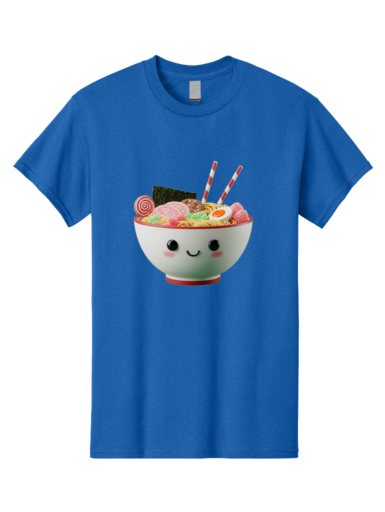 Bowl-Of-Ramen Men'S Graphic Tee, 100% Cotton, Comfortable Casual Summer Wear, Machine Washable, Kawaii Ramen Bowl, Cartoon Noodles, Cute Japanese Food, Happy Meal, Animated Bowl, Kawaii Culture, Japanese Cuisine, Ramen Love, Foodie Art, Bae362 4