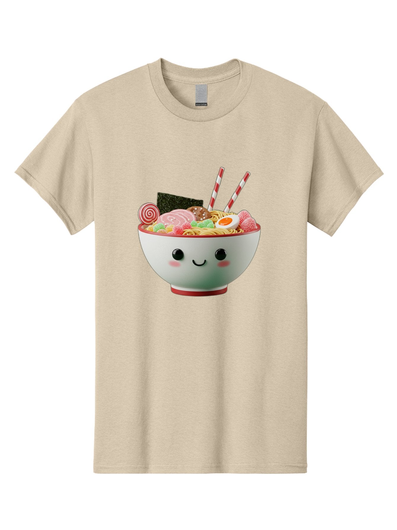 Bowl-Of-Ramen Men'S Graphic Tee, 100% Cotton, Comfortable Casual Summer Wear, Machine Washable, Kawaii Ramen Bowl, Cartoon Noodles, Cute Japanese Food, Happy Meal, Animated Bowl, Kawaii Culture, Japanese Cuisine, Ramen Love, Foodie Art, Bae362 4