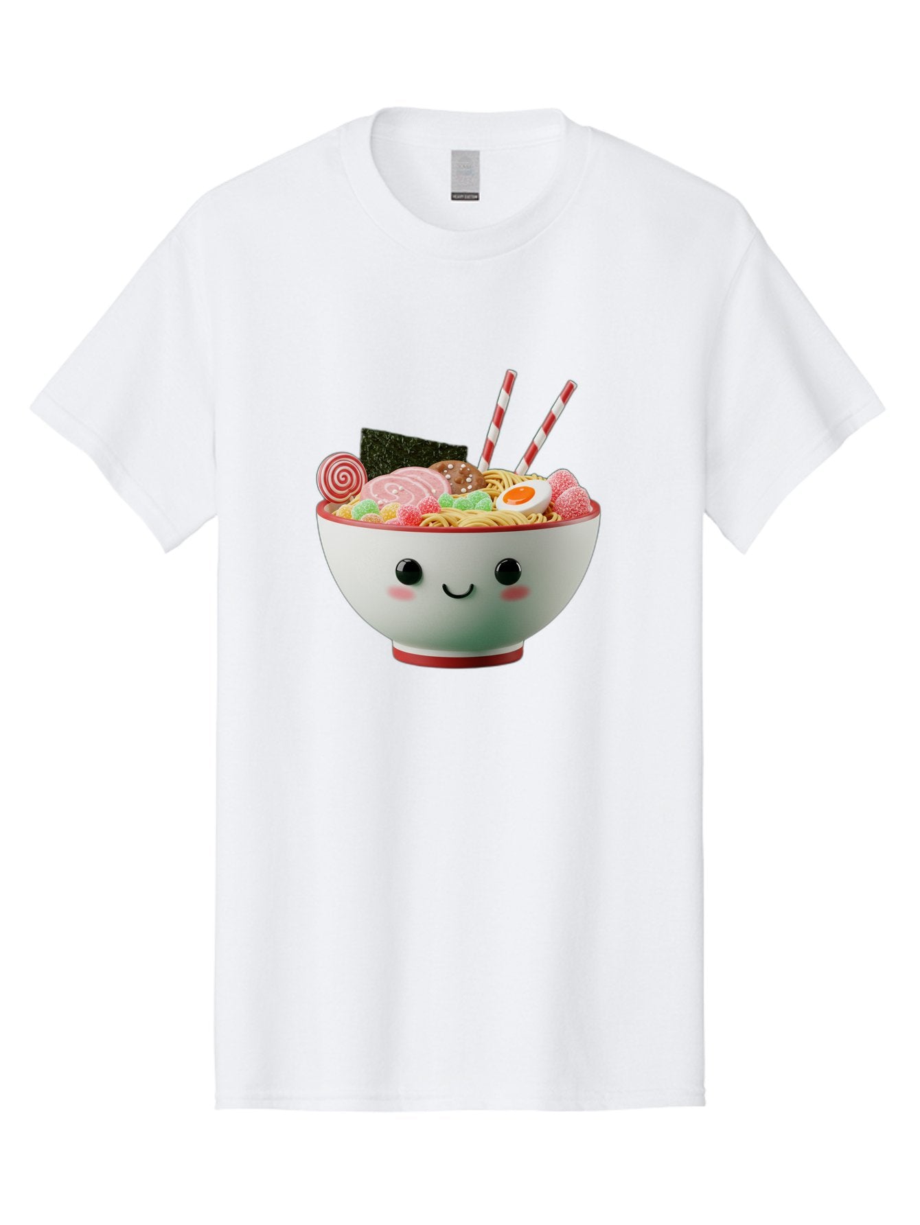 Bowl-Of-Ramen Men'S Graphic Tee, 100% Cotton, Comfortable Casual Summer Wear, Machine Washable, Kawaii Ramen Bowl, Cartoon Noodles, Cute Japanese Food, Happy Meal, Animated Bowl, Kawaii Culture, Japanese Cuisine, Ramen Love, Foodie Art, Bae362