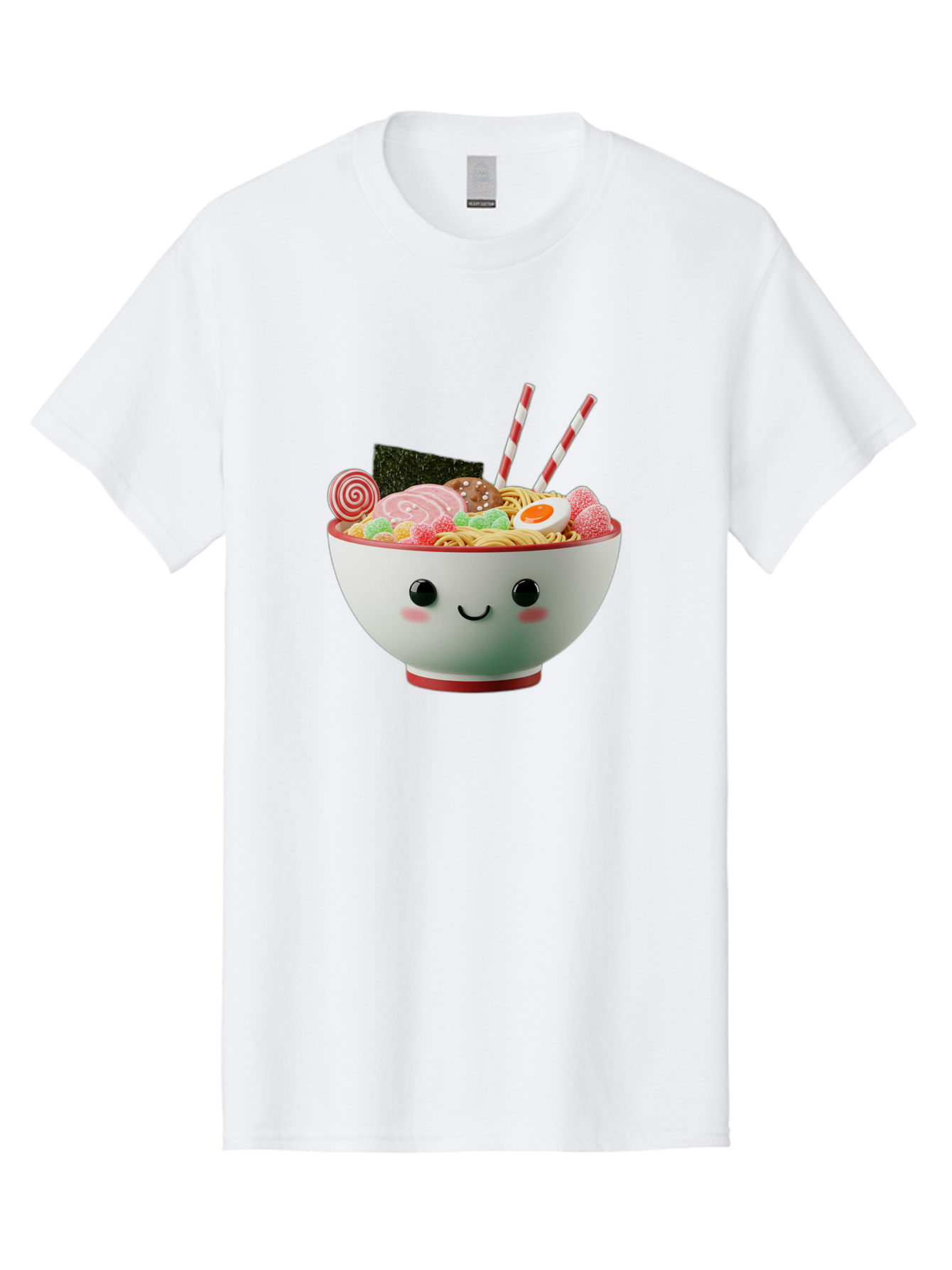 Bowl-Of-Ramen Men'S Graphic Tee, 100% Cotton, Comfortable Casual Summer Wear, Machine Washable, Kawaii Ramen Bowl, Cartoon Noodles, Cute Japanese Food, Happy Meal, Animated Bowl, Kawaii Culture, Japanese Cuisine, Ramen Love, Foodie Art, Bae362 11
