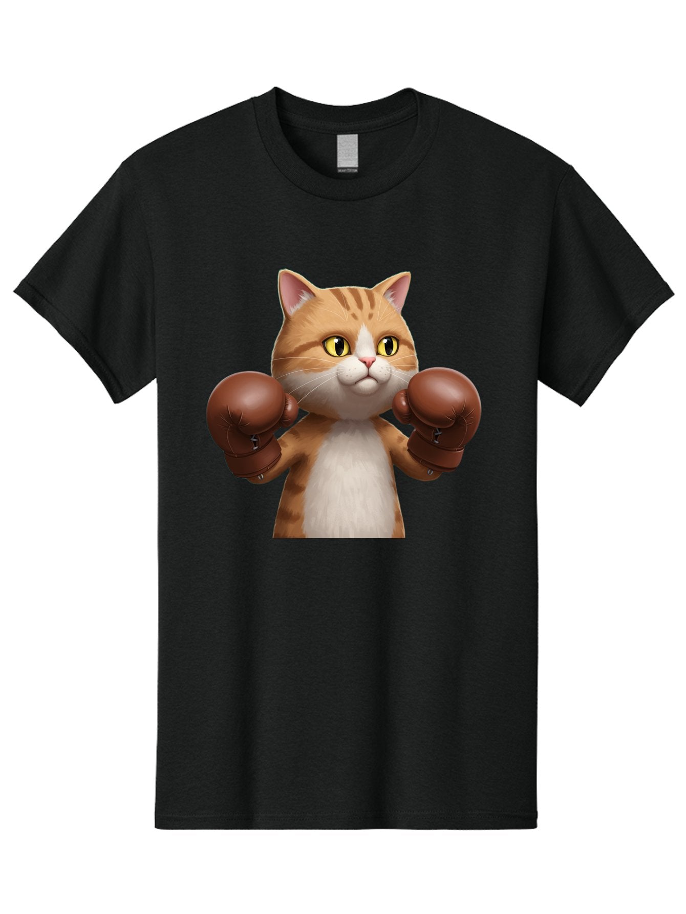 Boxing-Cat Men'S Graphic Tee, 100% Cotton, Comfortable Casual Summer Wear, Machine Washable, Cartoon Cat, Boxing Gloves, Funny Animal, Humor, Playful Cat, Adorable Feline, Boxing Stance, Cute Cat, Comedic Character Bae364 12