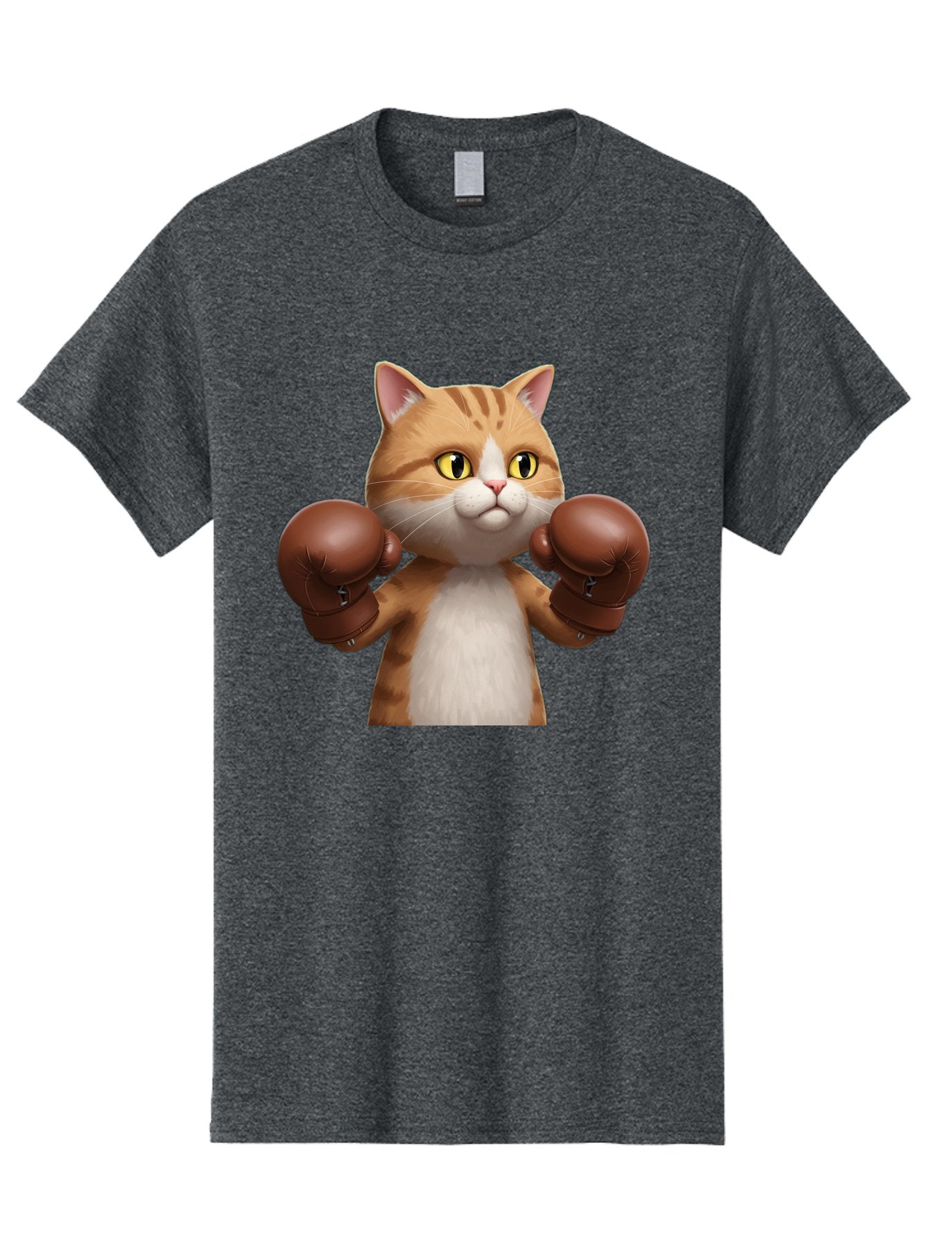 Boxing-Cat Men'S Graphic Tee, 100% Cotton, Comfortable Casual Summer Wear, Machine Washable, Cartoon Cat, Boxing Gloves, Funny Animal, Humor, Playful Cat, Adorable Feline, Boxing Stance, Cute Cat, Comedic Character Bae364 8
