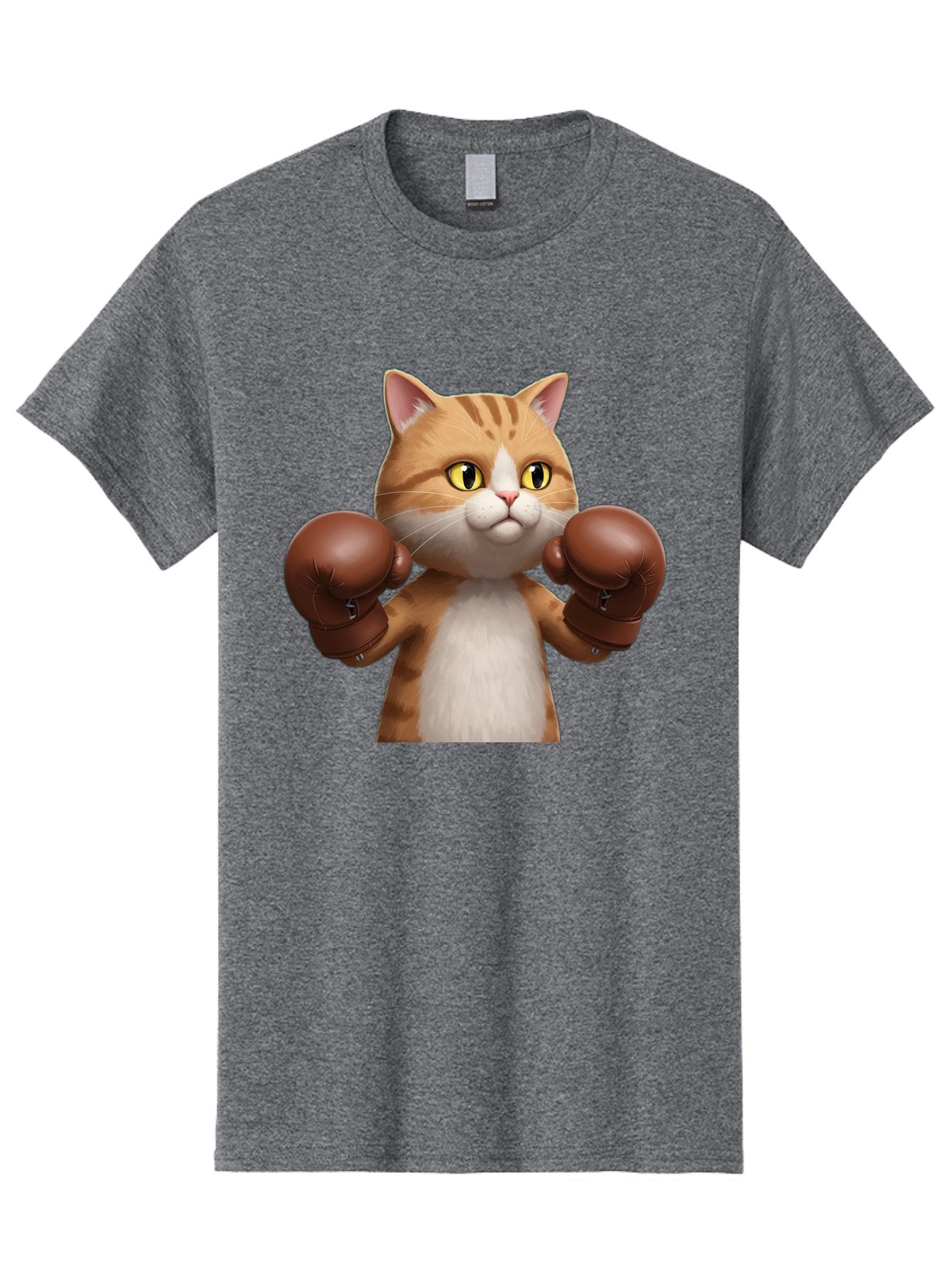 Boxing-Cat Men'S Graphic Tee, 100% Cotton, Comfortable Casual Summer Wear, Machine Washable, Cartoon Cat, Boxing Gloves, Funny Animal, Humor, Playful Cat, Adorable Feline, Boxing Stance, Cute Cat, Comedic Character Bae364 10