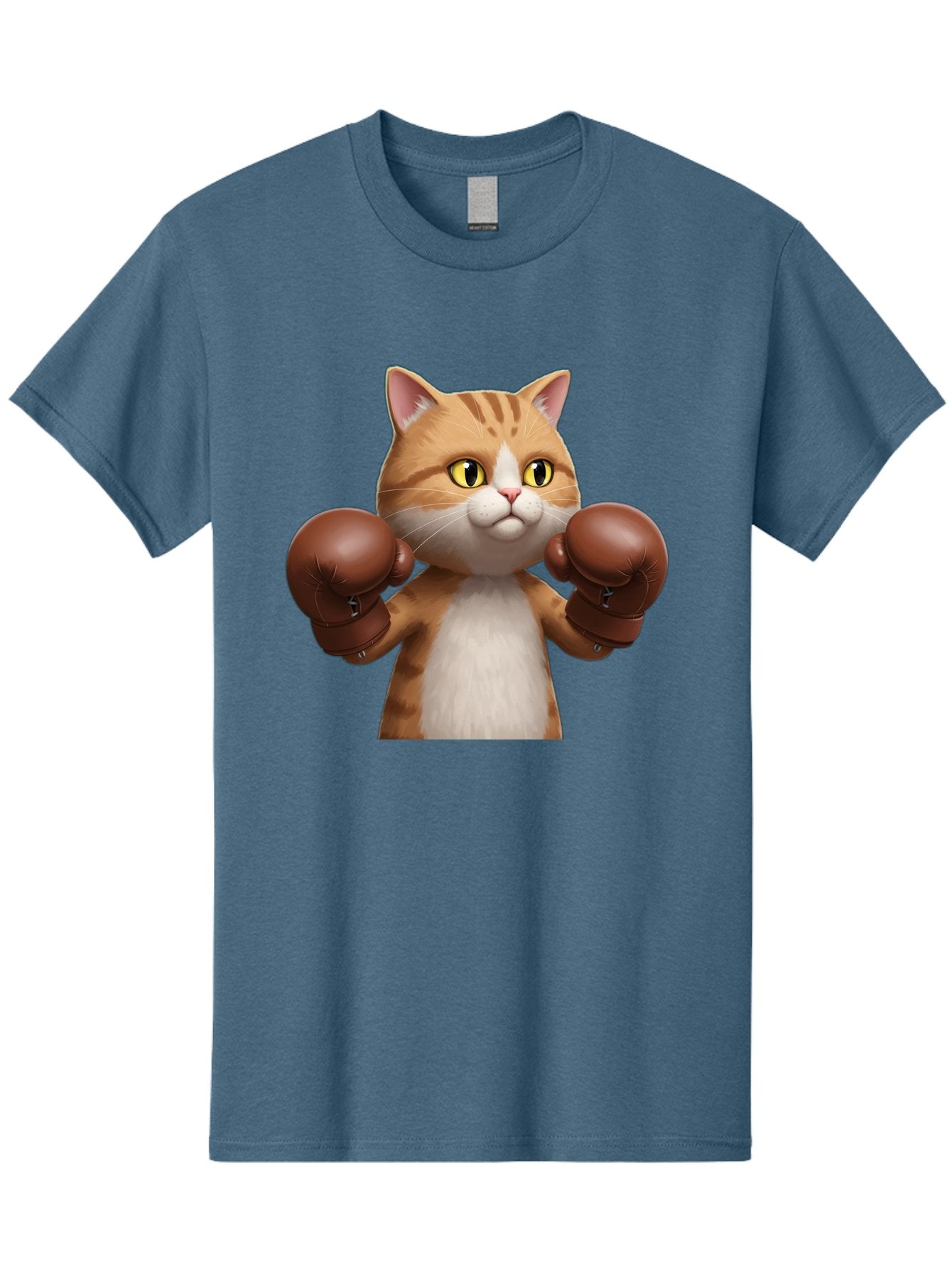 Boxing-Cat Men'S Graphic Tee, 100% Cotton, Comfortable Casual Summer Wear, Machine Washable, Cartoon Cat, Boxing Gloves, Funny Animal, Humor, Playful Cat, Adorable Feline, Boxing Stance, Cute Cat, Comedic Character Bae364 6