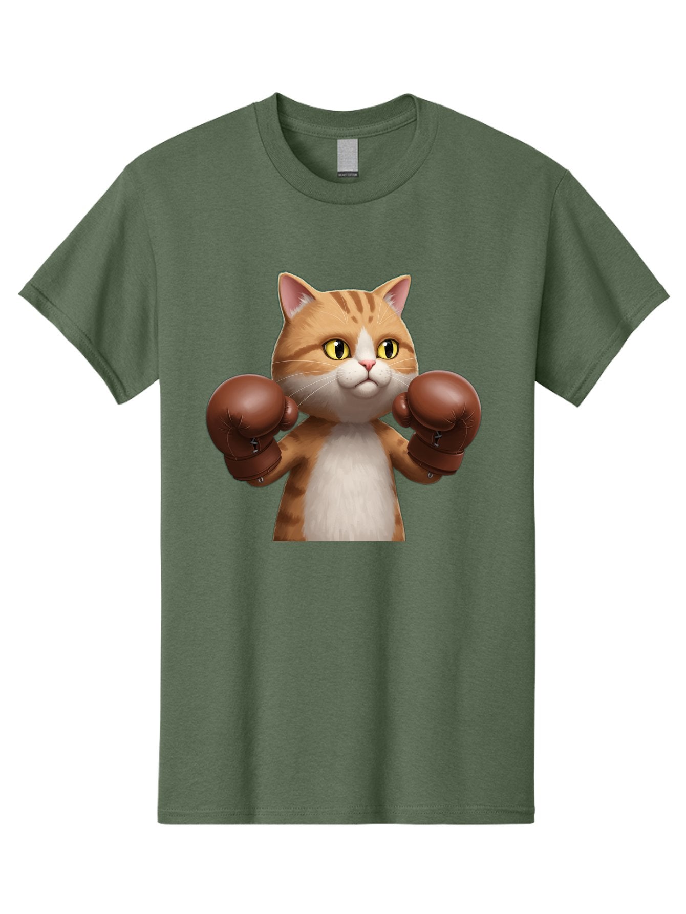 Boxing-Cat Men'S Graphic Tee, 100% Cotton, Comfortable Casual Summer Wear, Machine Washable, Cartoon Cat, Boxing Gloves, Funny Animal, Humor, Playful Cat, Adorable Feline, Boxing Stance, Cute Cat, Comedic Character Bae364 15