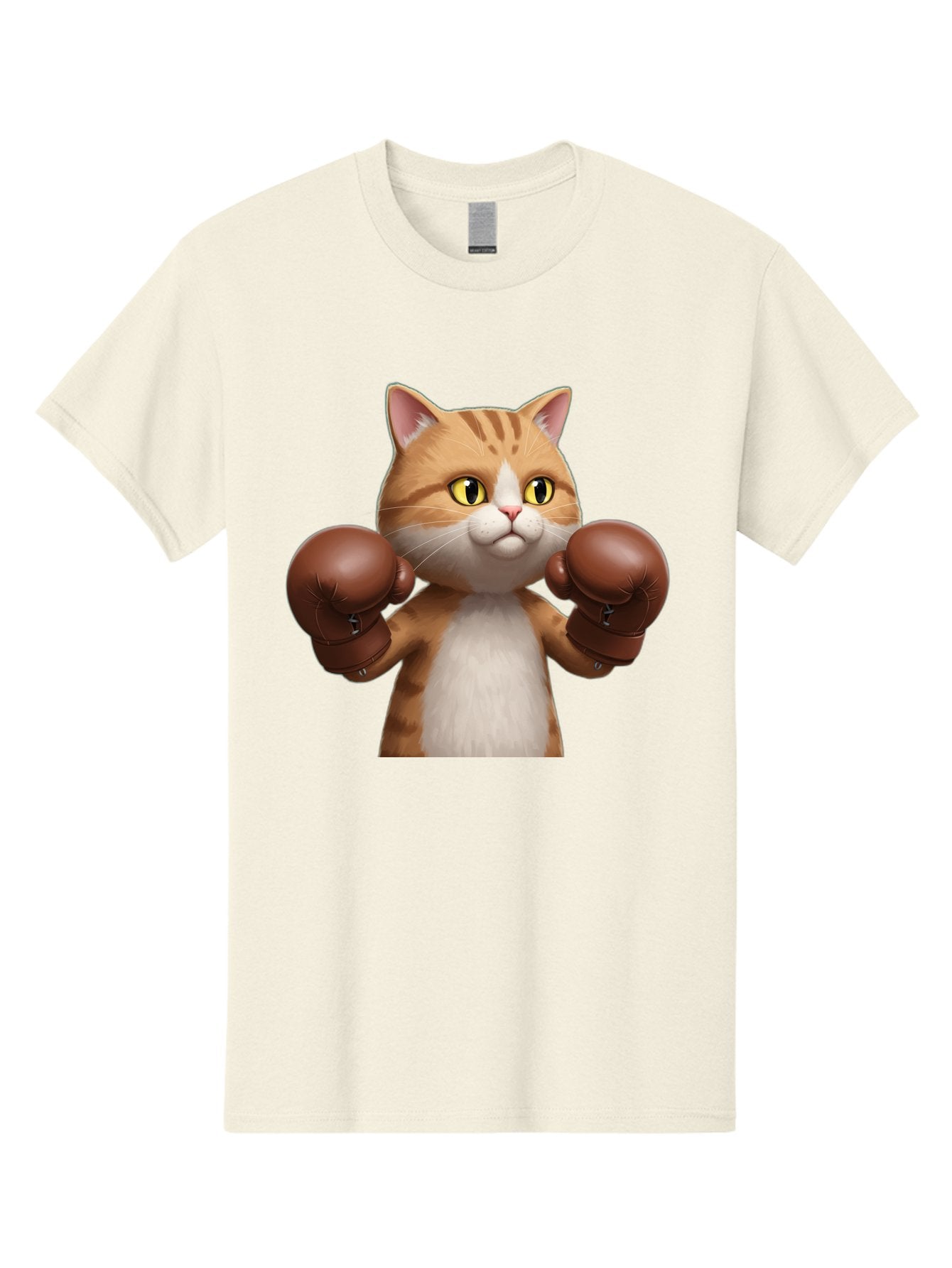 Boxing-Cat Men'S Graphic Tee, 100% Cotton, Comfortable Casual Summer Wear, Machine Washable, Cartoon Cat, Boxing Gloves, Funny Animal, Humor, Playful Cat, Adorable Feline, Boxing Stance, Cute Cat, Comedic Character Bae364 13