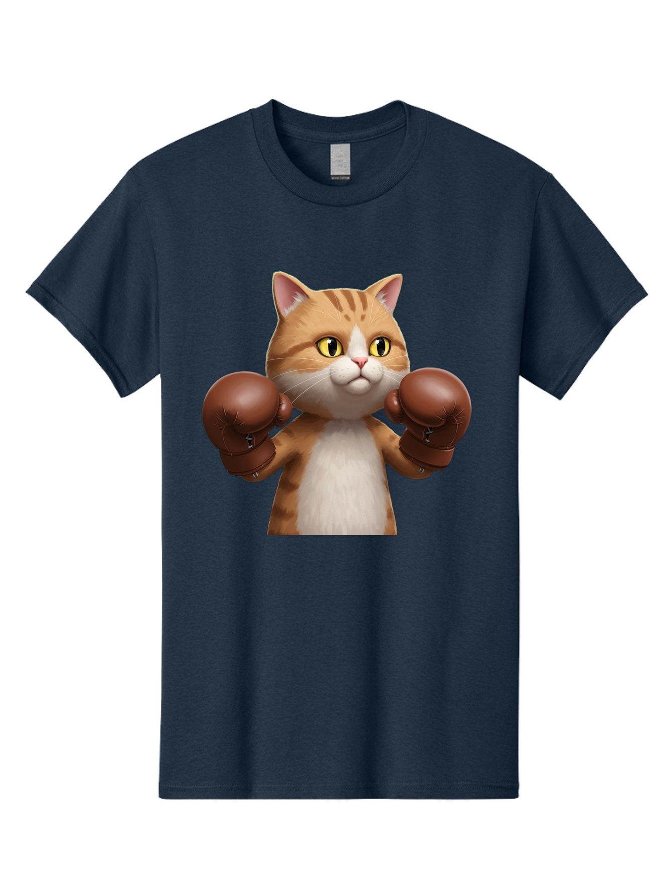 Boxing-Cat Men'S Graphic Tee, 100% Cotton, Comfortable Casual Summer Wear, Machine Washable, Cartoon Cat, Boxing Gloves, Funny Animal, Humor, Playful Cat, Adorable Feline, Boxing Stance, Cute Cat, Comedic Character Bae364 14