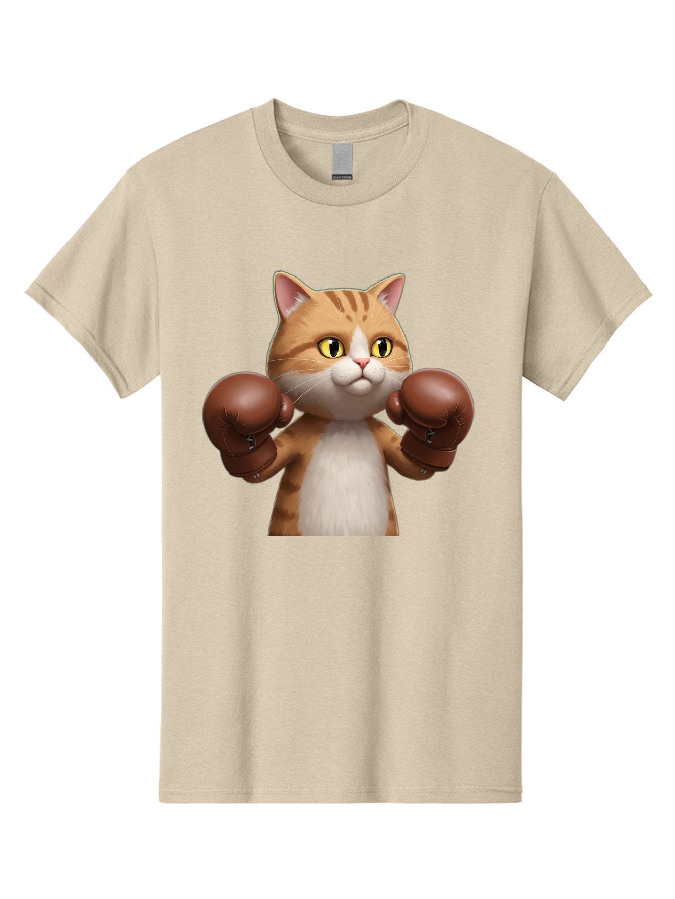 Boxing-Cat Men'S Graphic Tee, 100% Cotton, Comfortable Casual Summer Wear, Machine Washable, Cartoon Cat, Boxing Gloves, Funny Animal, Humor, Playful Cat, Adorable Feline, Boxing Stance, Cute Cat, Comedic Character Bae364 3