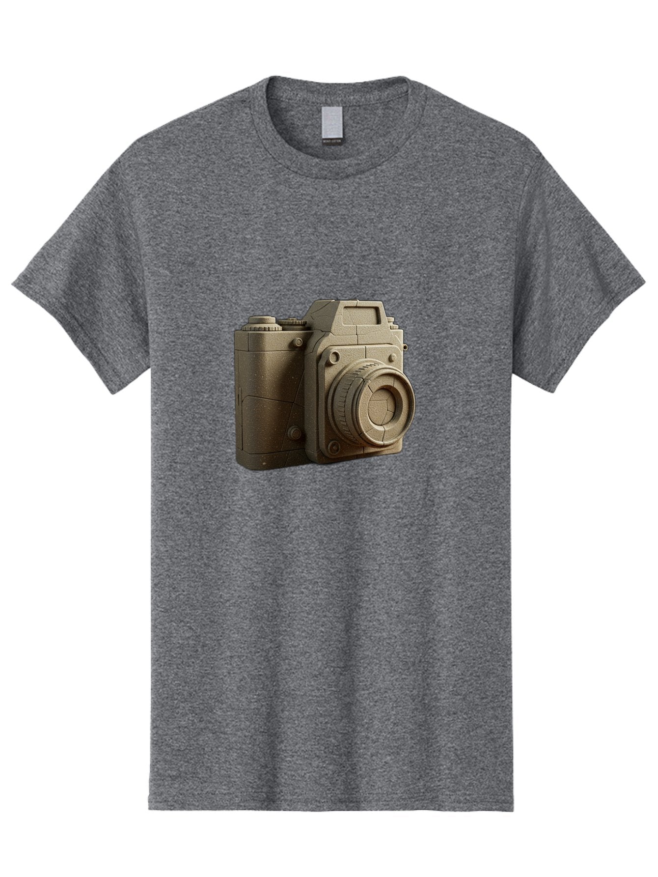 Brown-Camera Men'S Graphic Tee, 100% Cotton, Comfortable Casual Summer Wear, Machine Washable, 3D Camera, Digital Camera, Photography Equipment, Camera Lens, Camera Body, Rendering, 3D Modeling, Computer-Generated Imagery, Studio Shot, Bae365 14