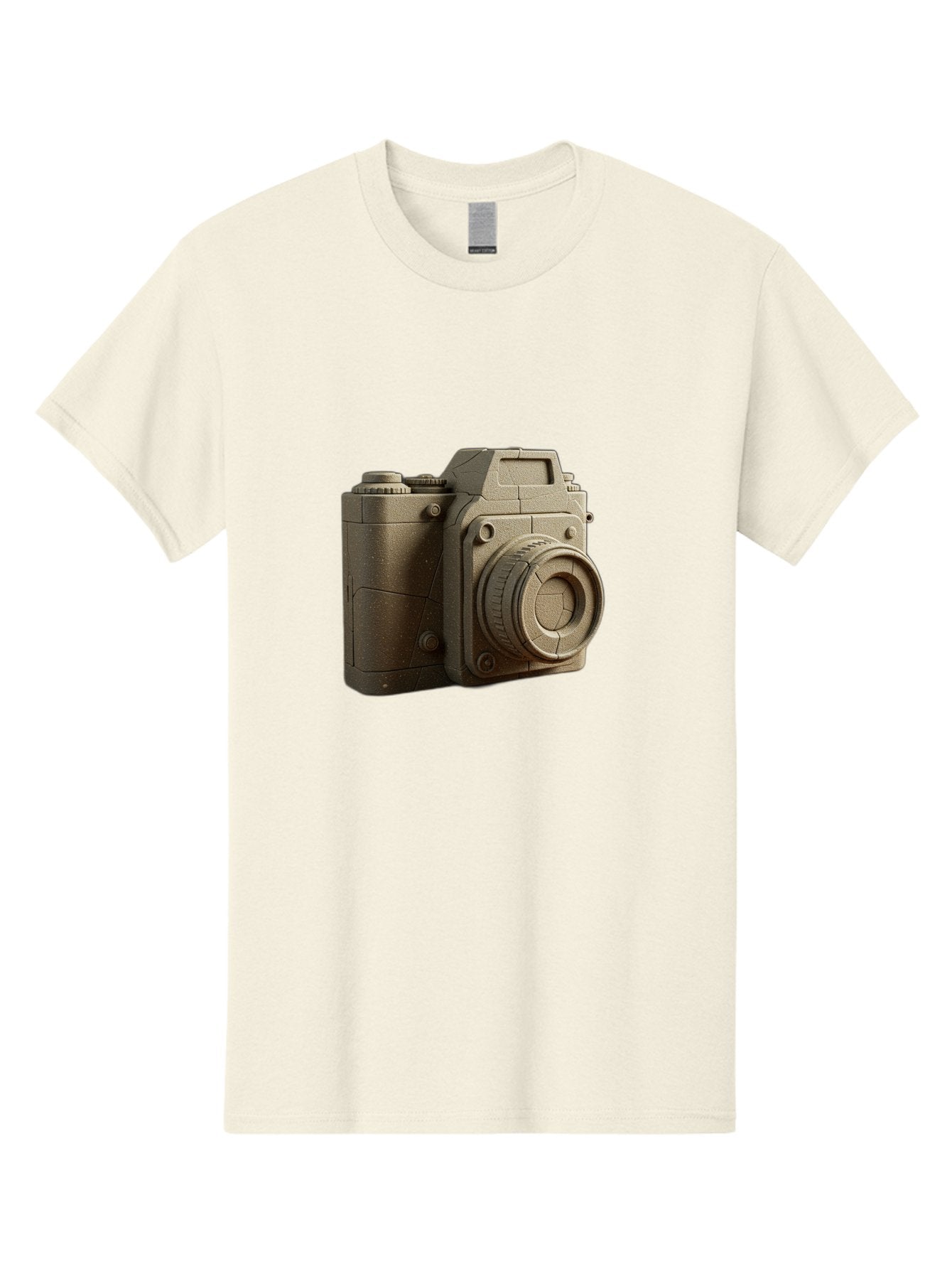 Brown-Camera Men'S Graphic Tee, 100% Cotton, Comfortable Casual Summer Wear, Machine Washable, 3D Camera, Digital Camera, Photography Equipment, Camera Lens, Camera Body, Rendering, 3D Modeling, Computer-Generated Imagery, Studio Shot, Bae365