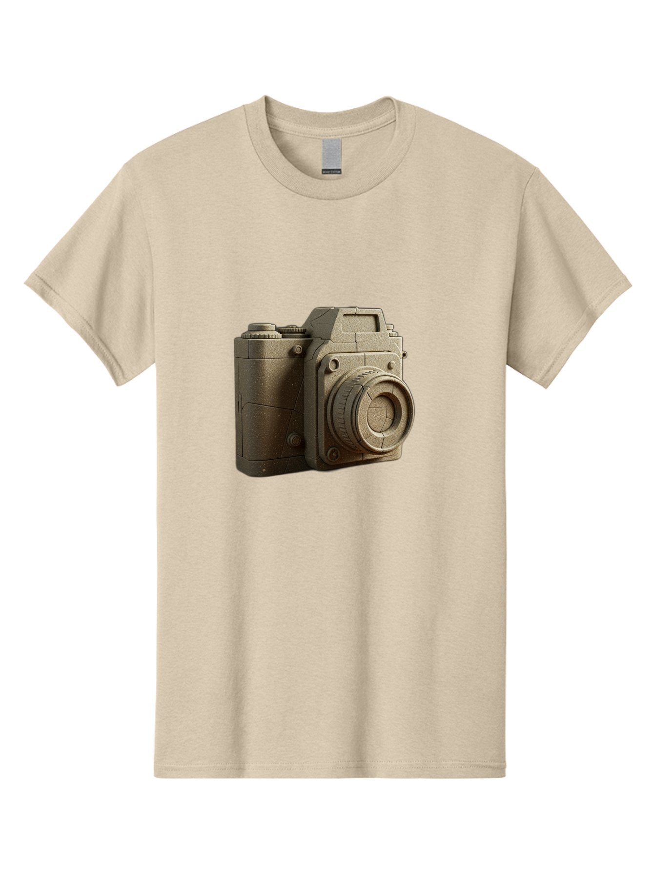 Brown-Camera Men'S Graphic Tee, 100% Cotton, Comfortable Casual Summer Wear, Machine Washable, 3D Camera, Digital Camera, Photography Equipment, Camera Lens, Camera Body, Rendering, 3D Modeling, Computer-Generated Imagery, Studio Shot, Bae365 4