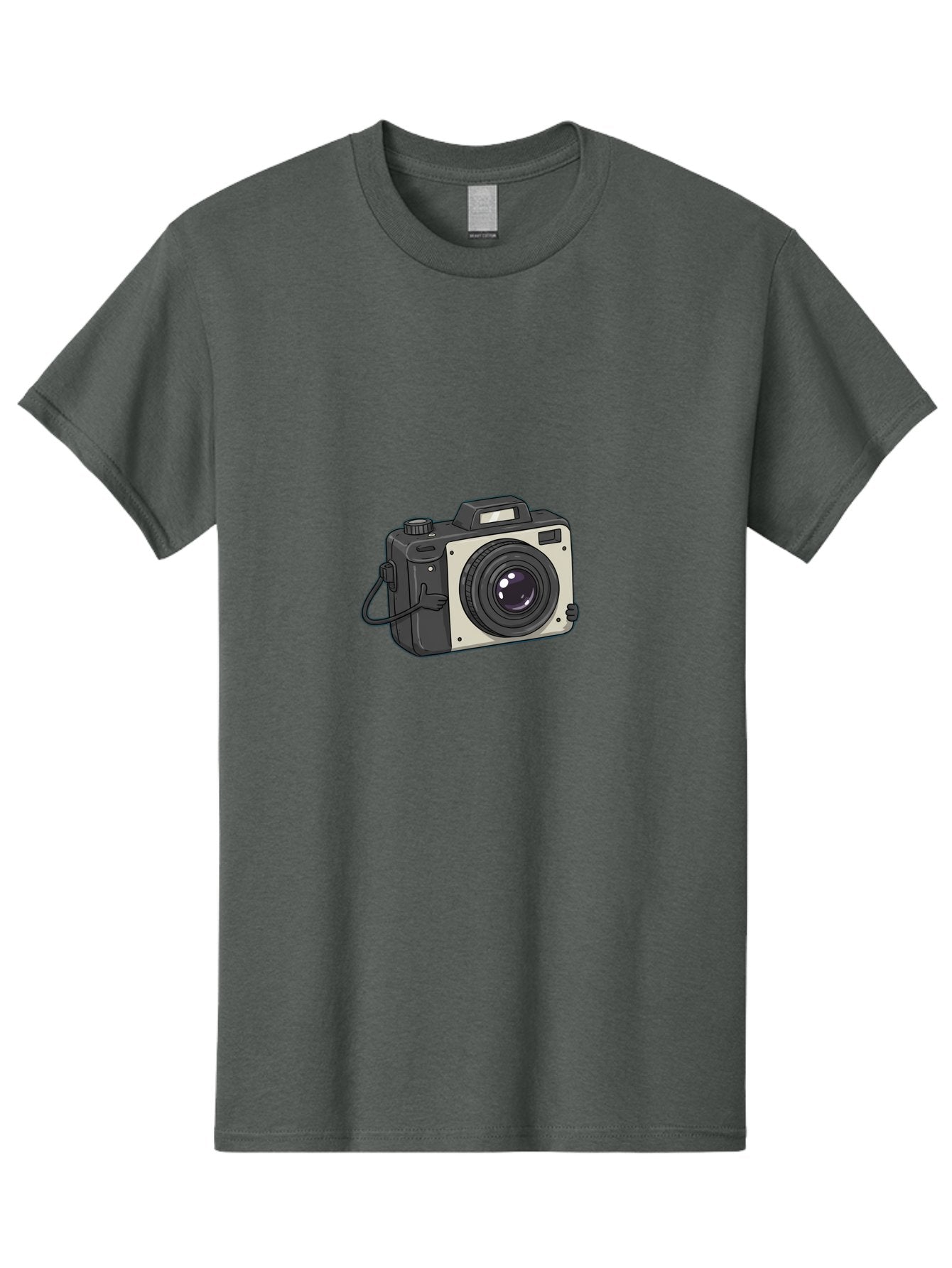 Camera-1 Men'S Graphic Tee, 100% Cotton, Comfortable Casual Summer Wear, Machine Washable, Illustrated Camera, Photography Equipment, Camera Lens, Black And Silver, Camera Strap, Digital Camera, Photography Gear, Camera Illustration Bae366 4
