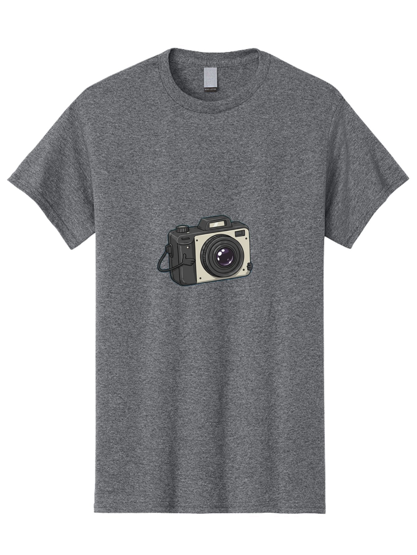 Camera-1 Men'S Graphic Tee, 100% Cotton, Comfortable Casual Summer Wear, Machine Washable, Illustrated Camera, Photography Equipment, Camera Lens, Black And Silver, Camera Strap, Digital Camera, Photography Gear, Camera Illustration Bae366 13