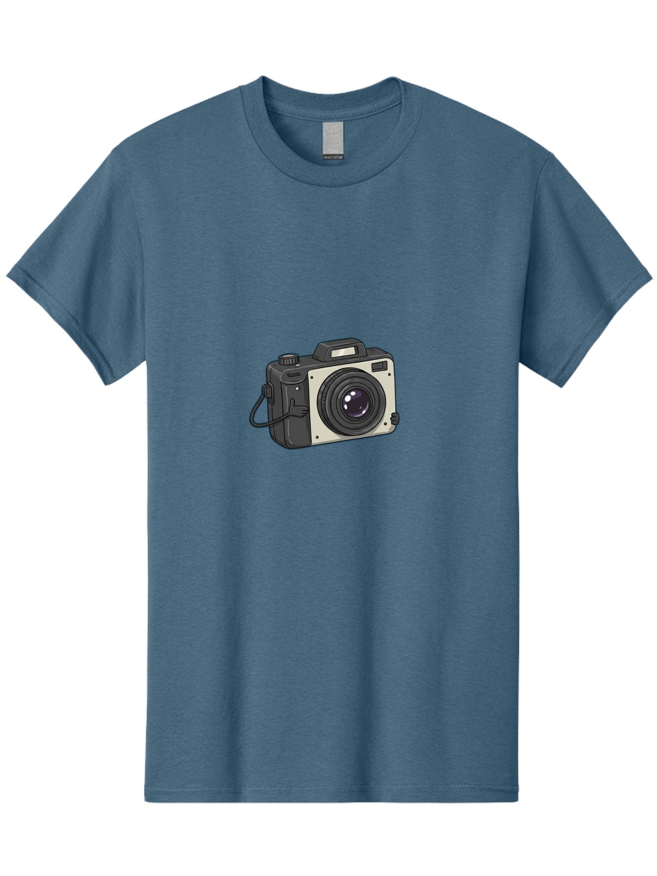 Camera-1 Men'S Graphic Tee, 100% Cotton, Comfortable Casual Summer Wear, Machine Washable, Illustrated Camera, Photography Equipment, Camera Lens, Black And Silver, Camera Strap, Digital Camera, Photography Gear, Camera Illustration Bae366 11