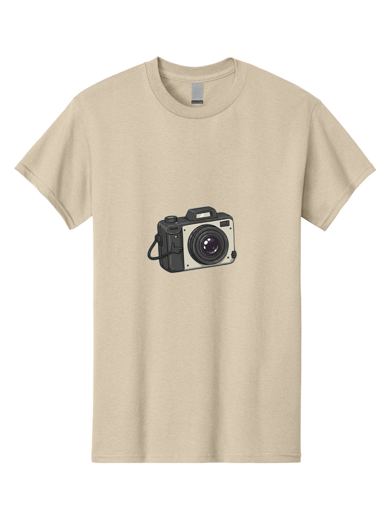 Camera-1 Men'S Graphic Tee, 100% Cotton, Comfortable Casual Summer Wear, Machine Washable, Illustrated Camera, Photography Equipment, Camera Lens, Black And Silver, Camera Strap, Digital Camera, Photography Gear, Camera Illustration Bae366 6