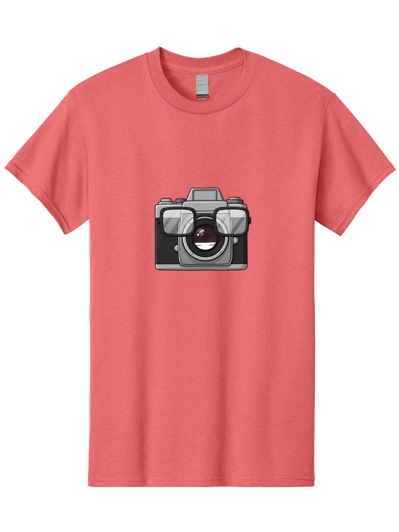Camera-With-Glasses-1 Men'S Graphic Tee, 100% Cotton, Comfortable Casual Summer Wear, Machine Washable, Camera Wearing Glasses, Digital Art, Photography Equipment, Nerd Camera, Camera Illustration, Photography Humor, Geeky Camera, Bae374 15