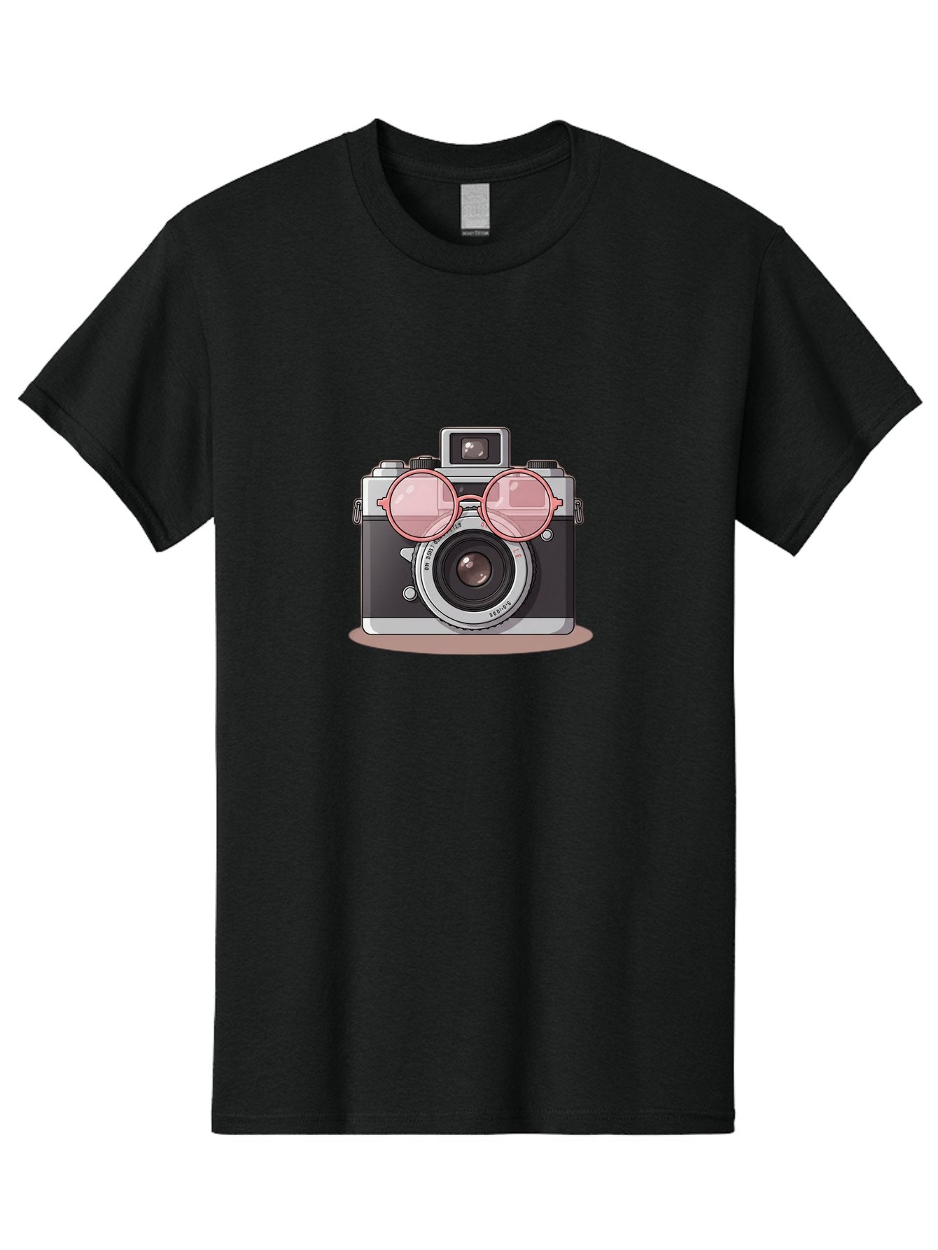 Camera-With-Glasses-2 Men'S Graphic Tee, 100% Cotton, Comfortable Casual Summer Wear, Machine Washable, Vintage Camera, Retro Photography, Cool Glasses, Lens Reflection, Classic Design, Camera Accessories, Stylish Photography Equipment, Bae375 5