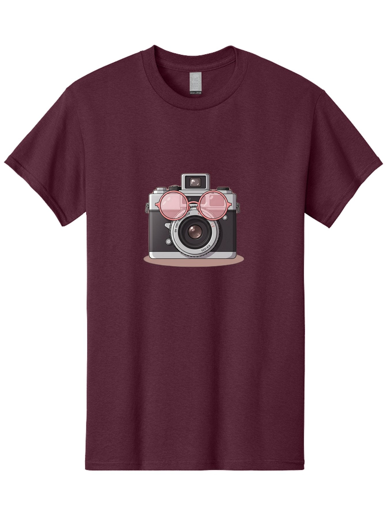 Camera-With-Glasses-2 Men'S Graphic Tee, 100% Cotton, Comfortable Casual Summer Wear, Machine Washable, Vintage Camera, Retro Photography, Cool Glasses, Lens Reflection, Classic Design, Camera Accessories, Stylish Photography Equipment, Bae375 15