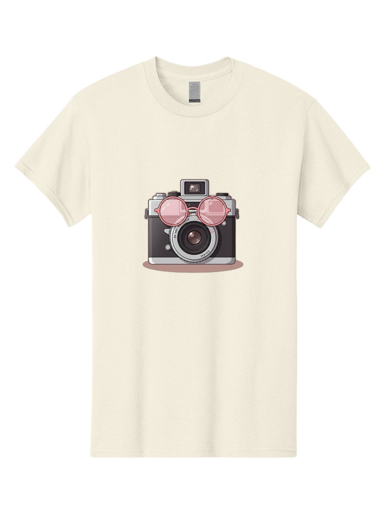 Camera-With-Glasses-2 Men'S Graphic Tee, 100% Cotton, Comfortable Casual Summer Wear, Machine Washable, Vintage Camera, Retro Photography, Cool Glasses, Lens Reflection, Classic Design, Camera Accessories, Stylish Photography Equipment, Bae375 7