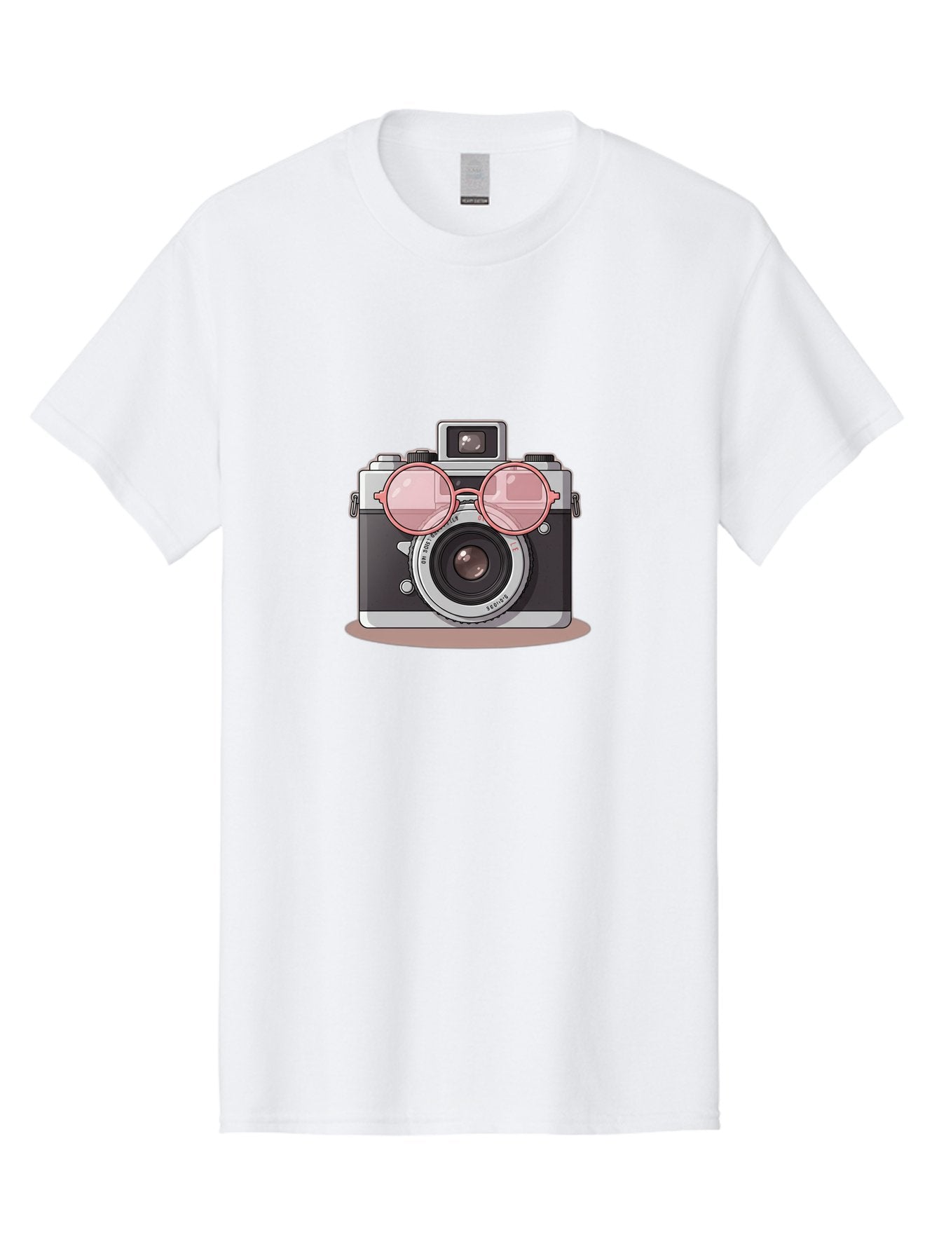 Camera-With-Glasses-2 Men'S Graphic Tee, 100% Cotton, Comfortable Casual Summer Wear, Machine Washable, Vintage Camera, Retro Photography, Cool Glasses, Lens Reflection, Classic Design, Camera Accessories, Stylish Photography Equipment, Bae375 10