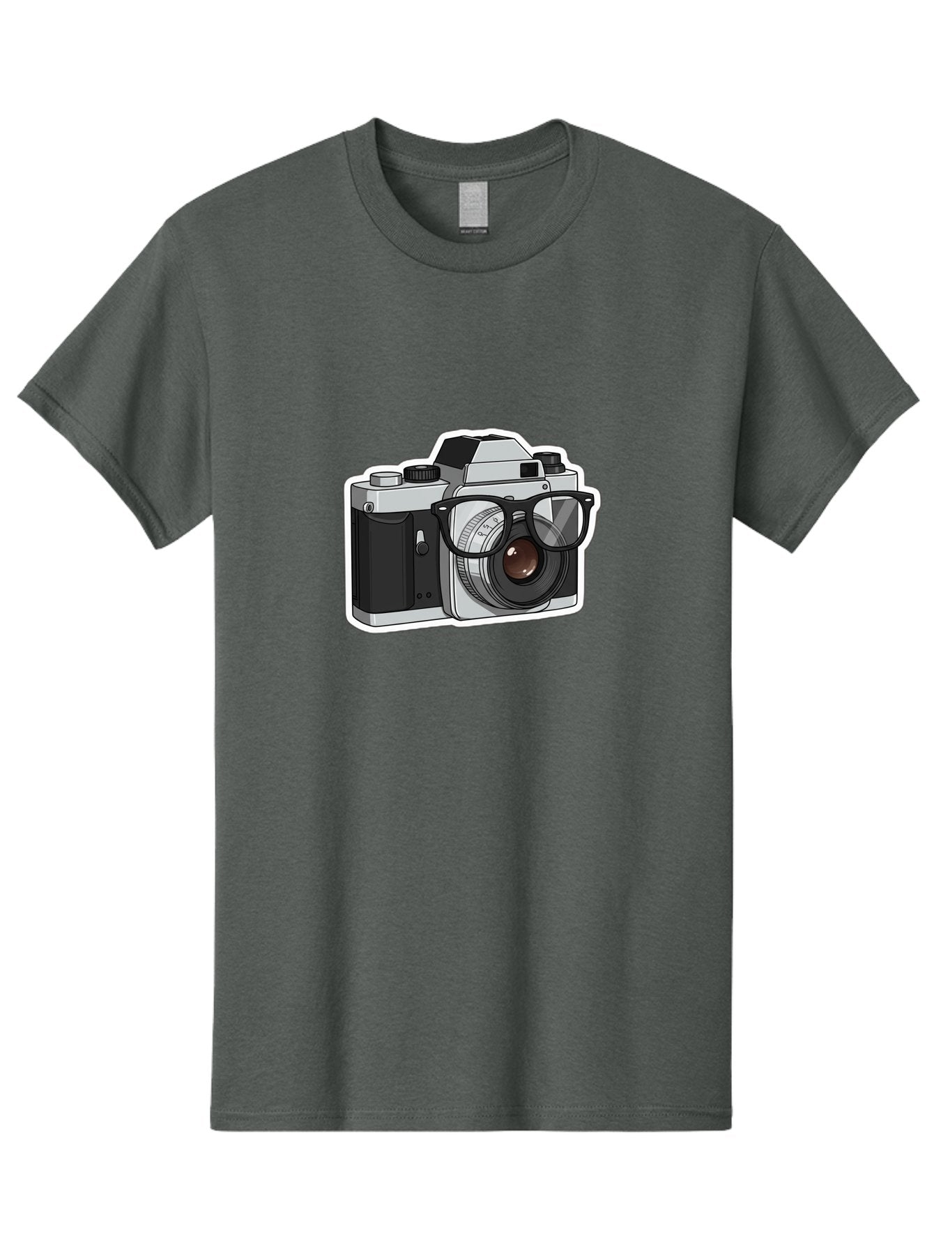 Camera-With-Shades Men'S Graphic Tee, 100% Cotton, Comfortable Casual Summer Wear, Machine Washable, Camera Wearing Sunglasses, Photography Gear, Stylish Accessory, Cool Camera, Funky Design, Creative Twist, Photography Equipment Bae379 13