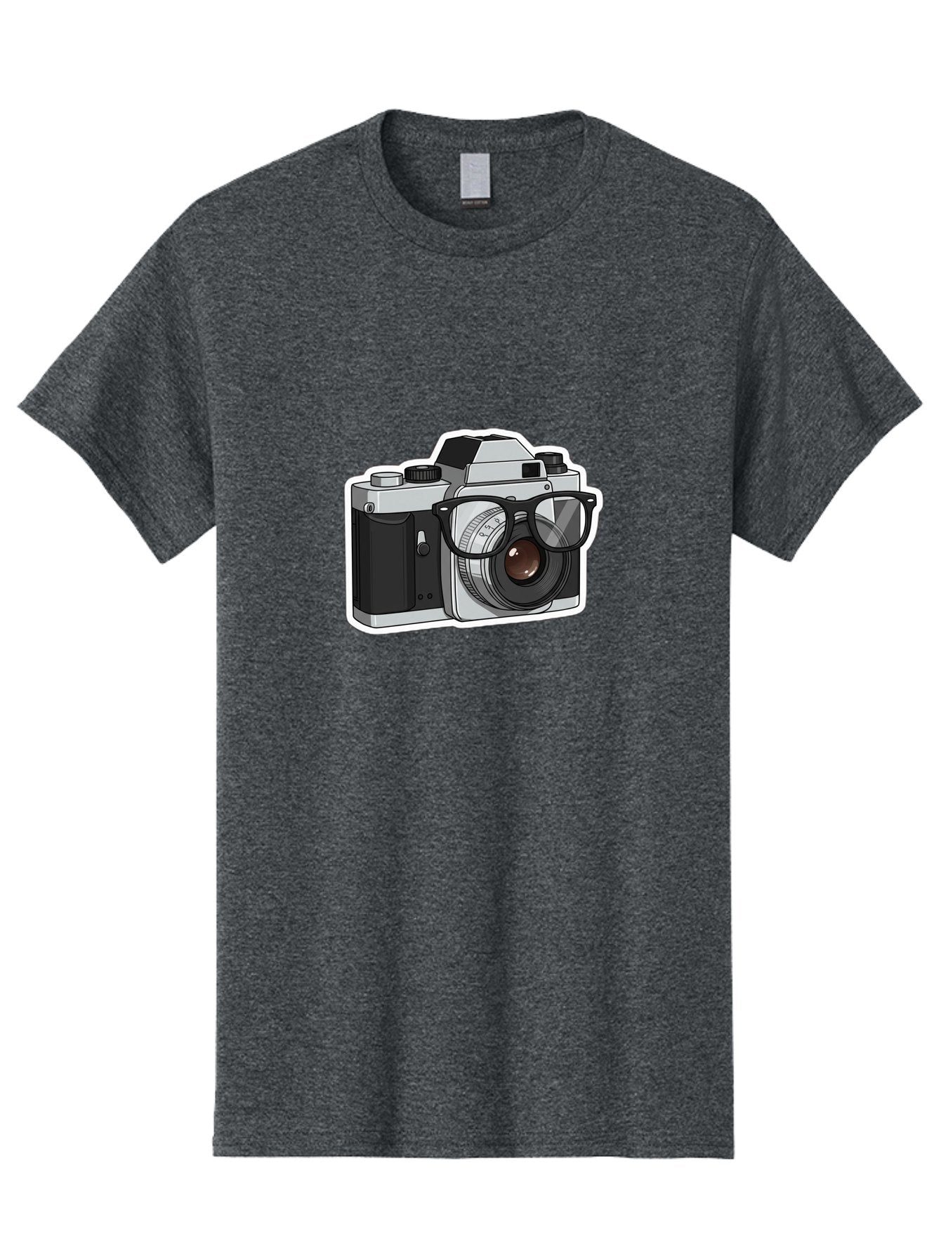 Camera-With-Shades Men'S Graphic Tee, 100% Cotton, Comfortable Casual Summer Wear, Machine Washable, Camera Wearing Sunglasses, Photography Gear, Stylish Accessory, Cool Camera, Funky Design, Creative Twist, Photography Equipment Bae379 9