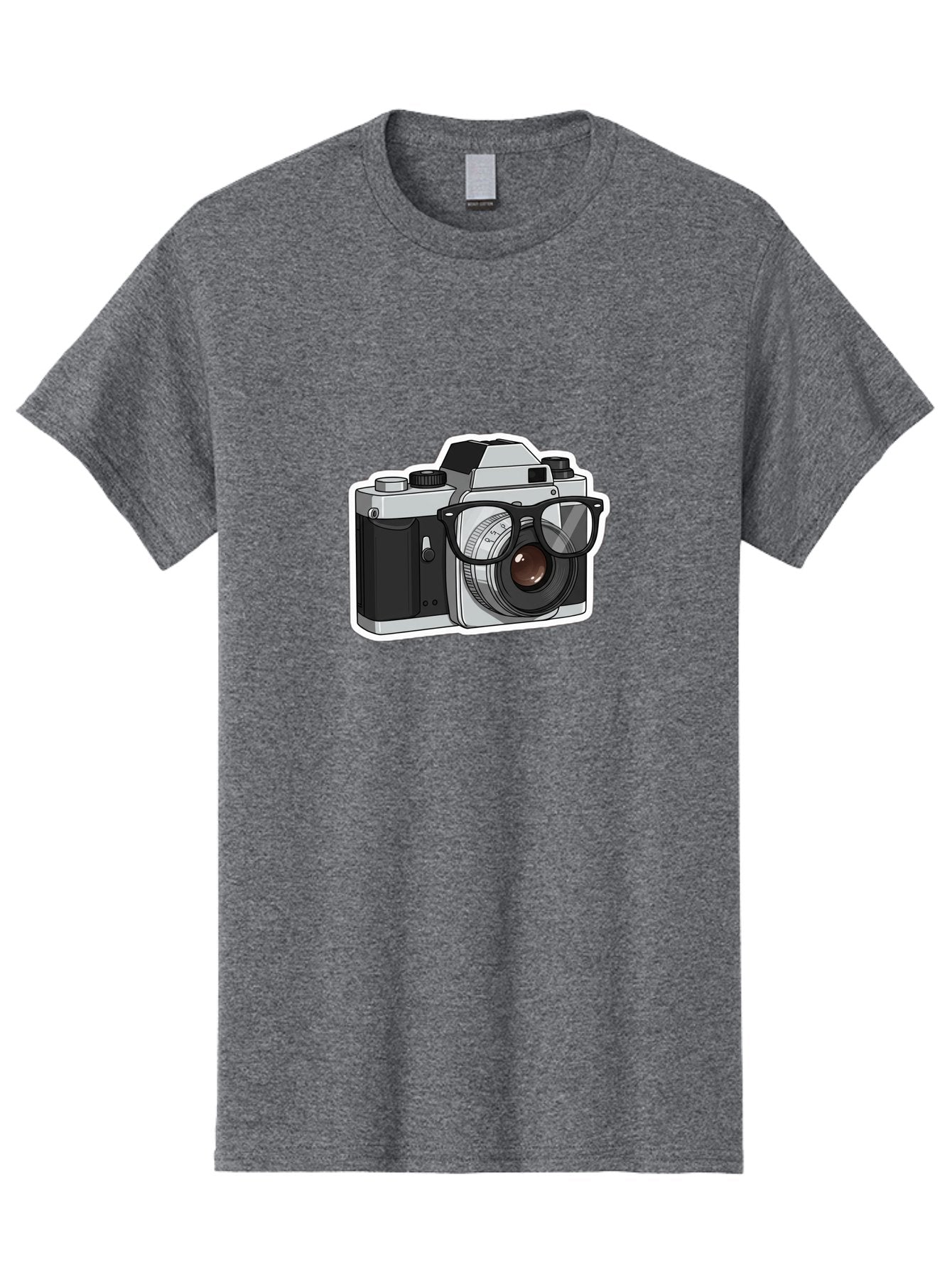 Camera-With-Shades Men'S Graphic Tee, 100% Cotton, Comfortable Casual Summer Wear, Machine Washable, Camera Wearing Sunglasses, Photography Gear, Stylish Accessory, Cool Camera, Funky Design, Creative Twist, Photography Equipment Bae379 4