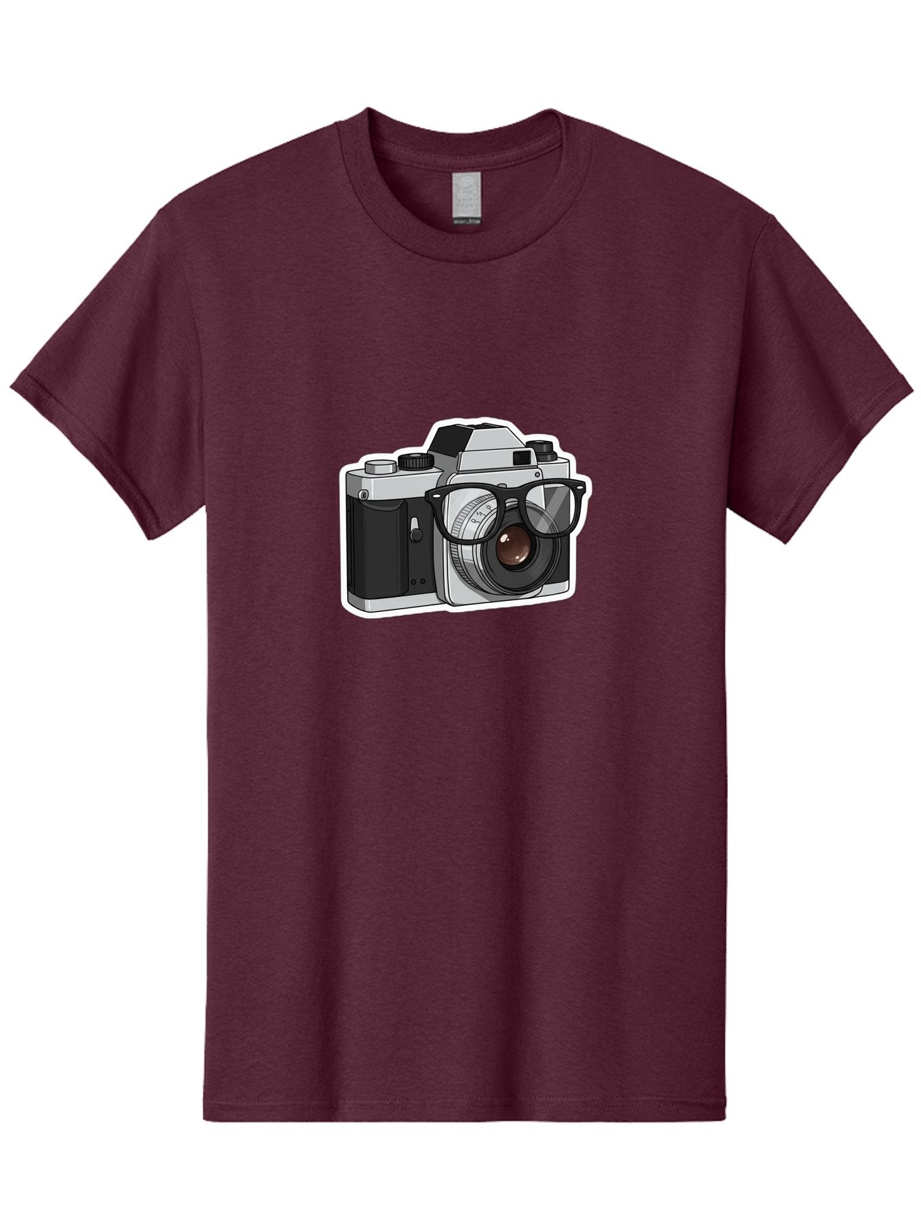 Camera-With-Shades Men'S Graphic Tee, 100% Cotton, Comfortable Casual Summer Wear, Machine Washable, Camera Wearing Sunglasses, Photography Gear, Stylish Accessory, Cool Camera, Funky Design, Creative Twist, Photography Equipment Bae379 10