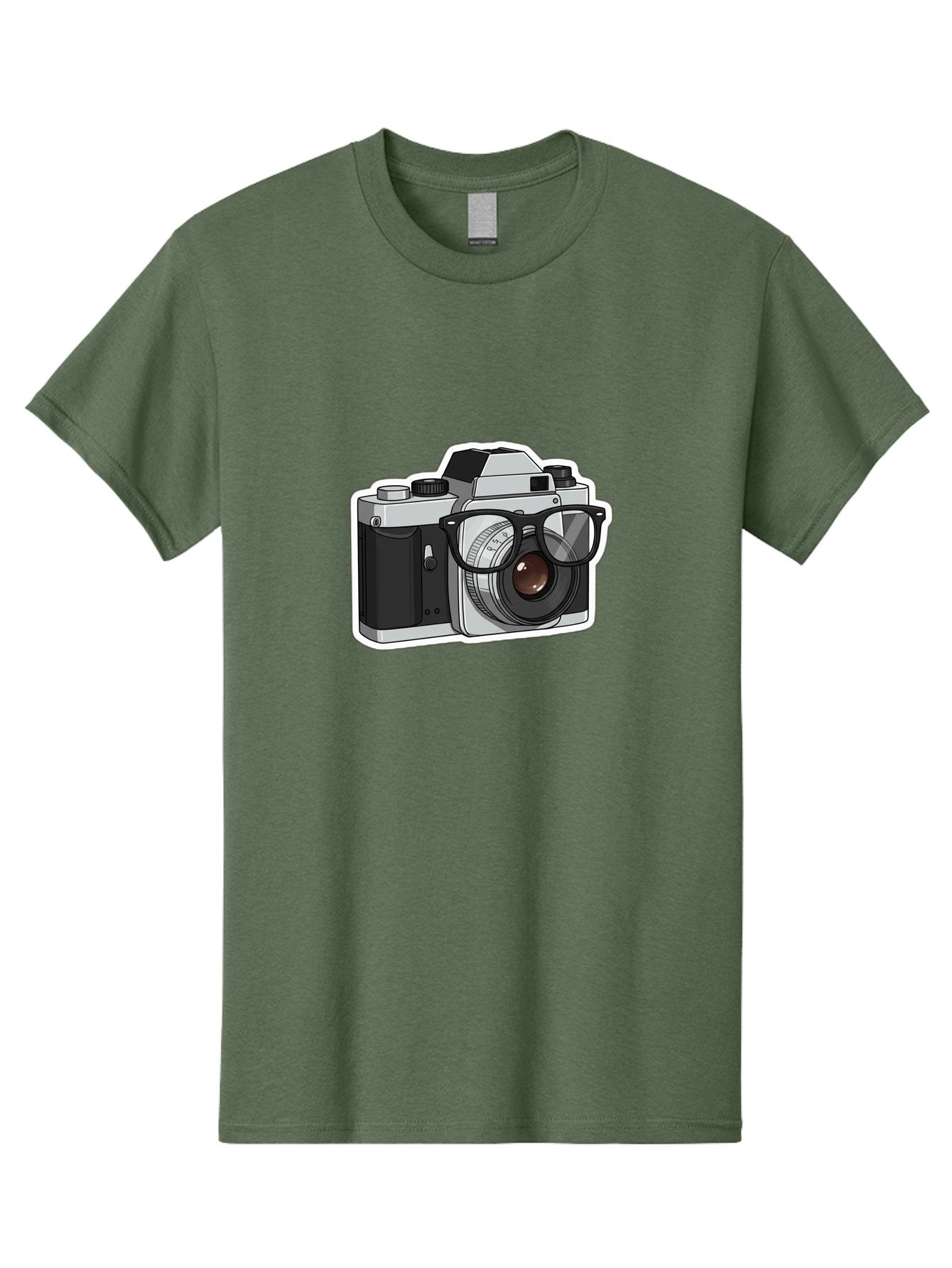 Camera-With-Shades Men'S Graphic Tee, 100% Cotton, Comfortable Casual Summer Wear, Machine Washable, Camera Wearing Sunglasses, Photography Gear, Stylish Accessory, Cool Camera, Funky Design, Creative Twist, Photography Equipment Bae379 11