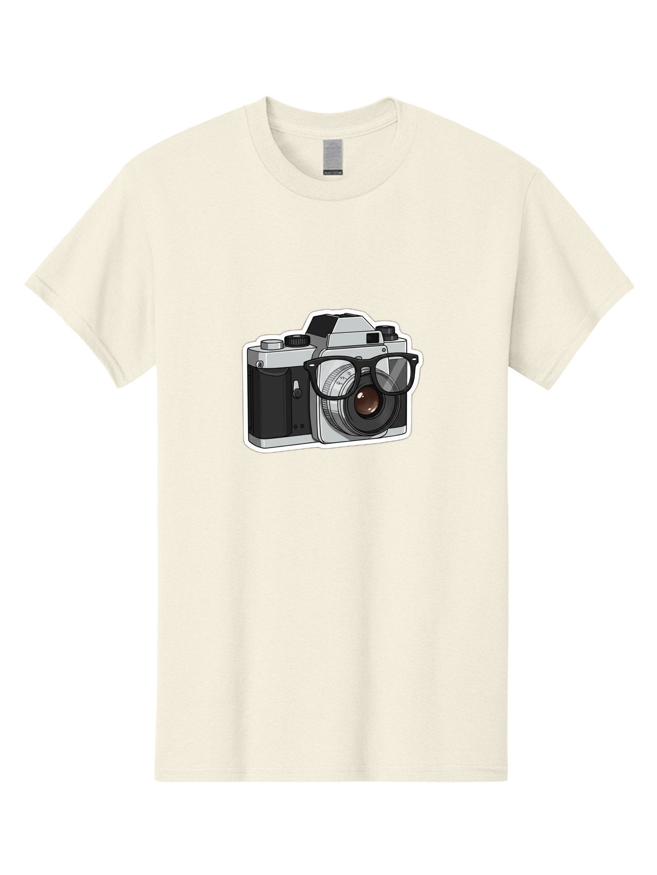 Camera-With-Shades Men'S Graphic Tee, 100% Cotton, Comfortable Casual Summer Wear, Machine Washable, Camera Wearing Sunglasses, Photography Gear, Stylish Accessory, Cool Camera, Funky Design, Creative Twist, Photography Equipment Bae379 12