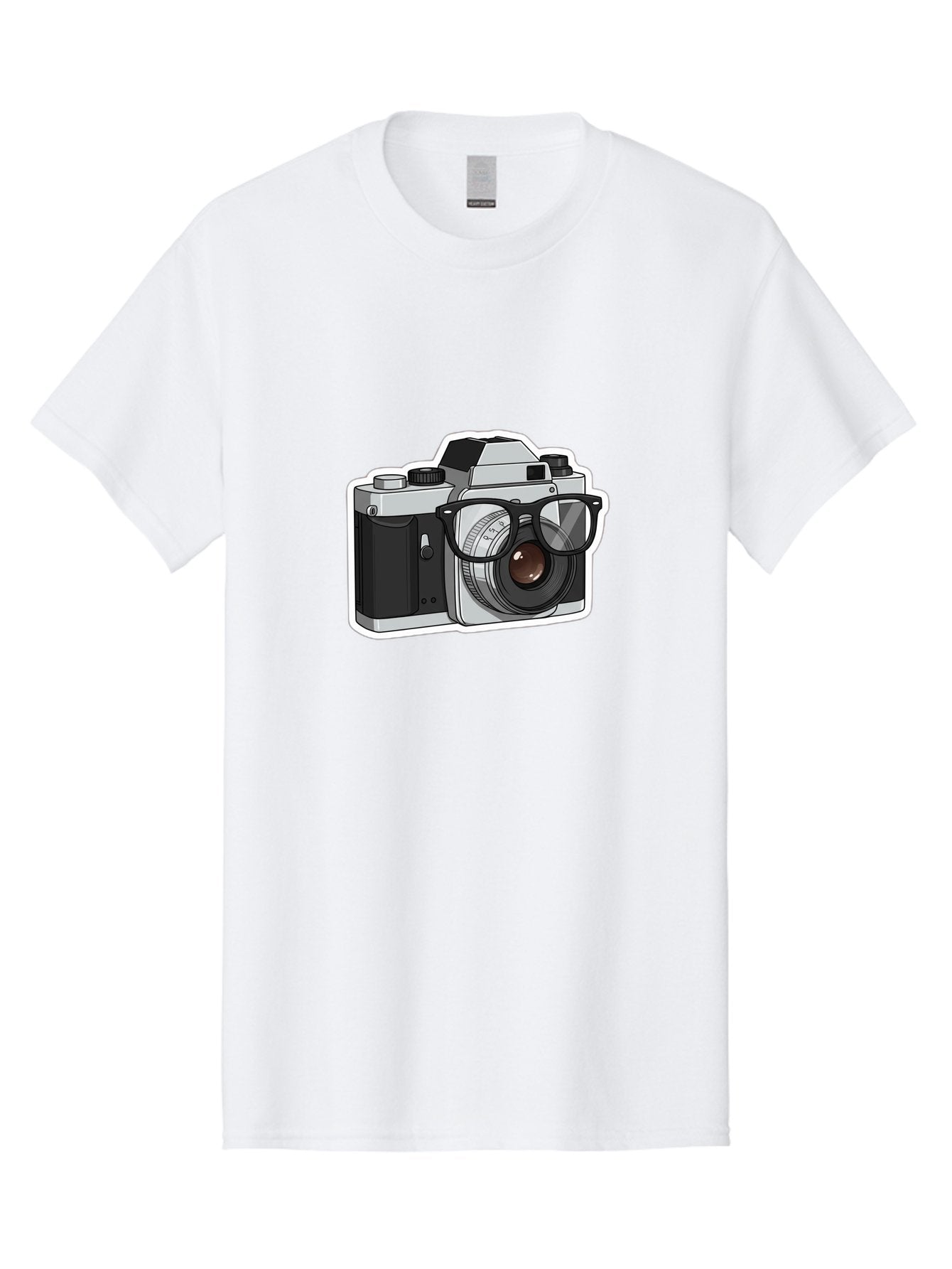 Camera-With-Shades Men'S Graphic Tee, 100% Cotton, Comfortable Casual Summer Wear, Machine Washable, Camera Wearing Sunglasses, Photography Gear, Stylish Accessory, Cool Camera, Funky Design, Creative Twist, Photography Equipment Bae379 14