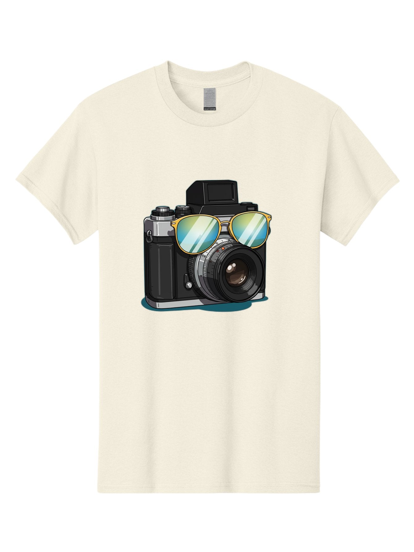 Camera-With-Sunglasses-1 Men'S Graphic Tee, 100% Cotton, Comfortable Casual Summer Wear, Machine Washable, Vintage Camera, Camera With Sunglasses, Cool Camera, Retro Photography, Stylish Accessories, Fashion Photography, Photography Equipment, Bae380 10