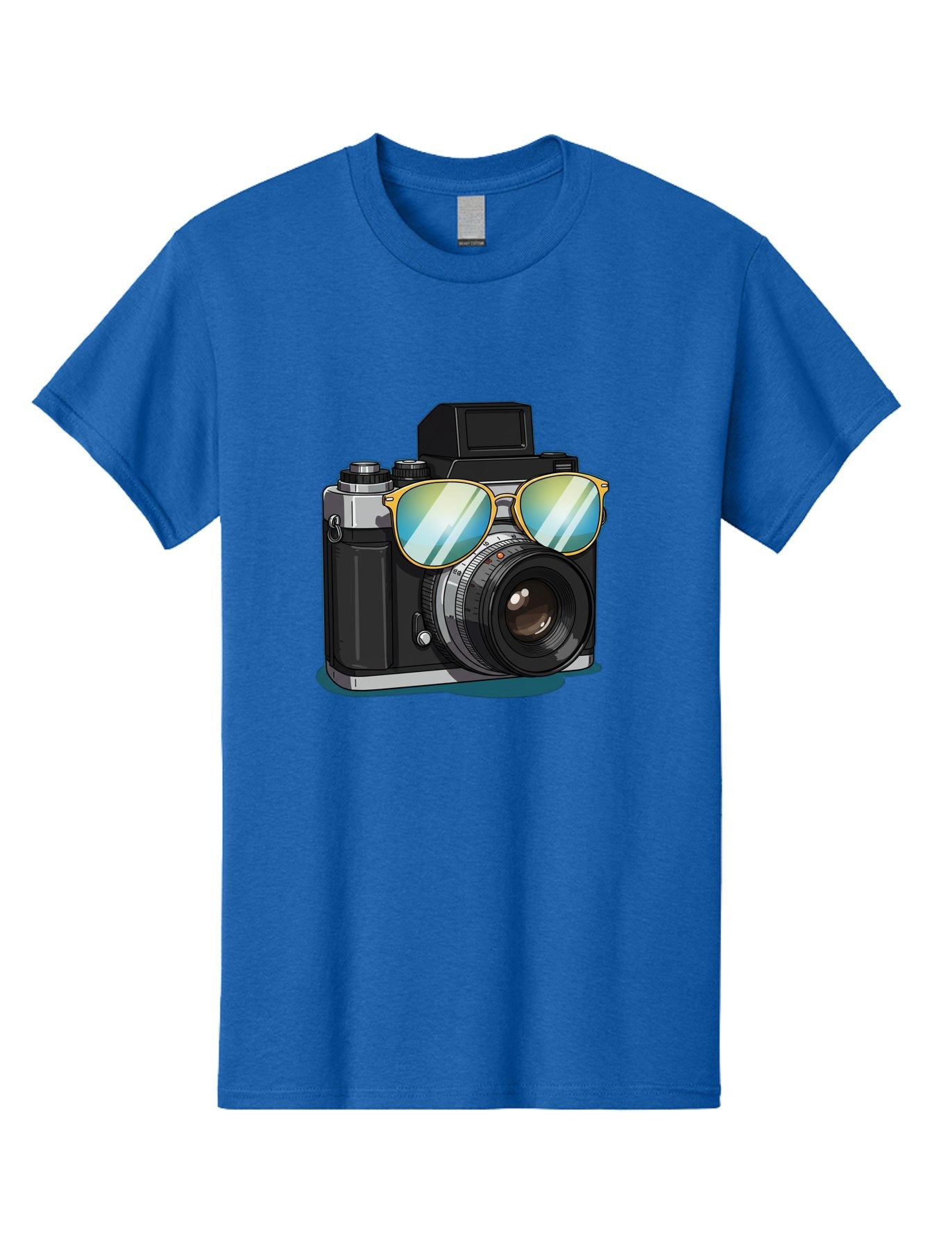 Camera-With-Sunglasses-1 Men'S Graphic Tee, 100% Cotton, Comfortable Casual Summer Wear, Machine Washable, Vintage Camera, Camera With Sunglasses, Cool Camera, Retro Photography, Stylish Accessories, Fashion Photography, Photography Equipment, Bae380 15