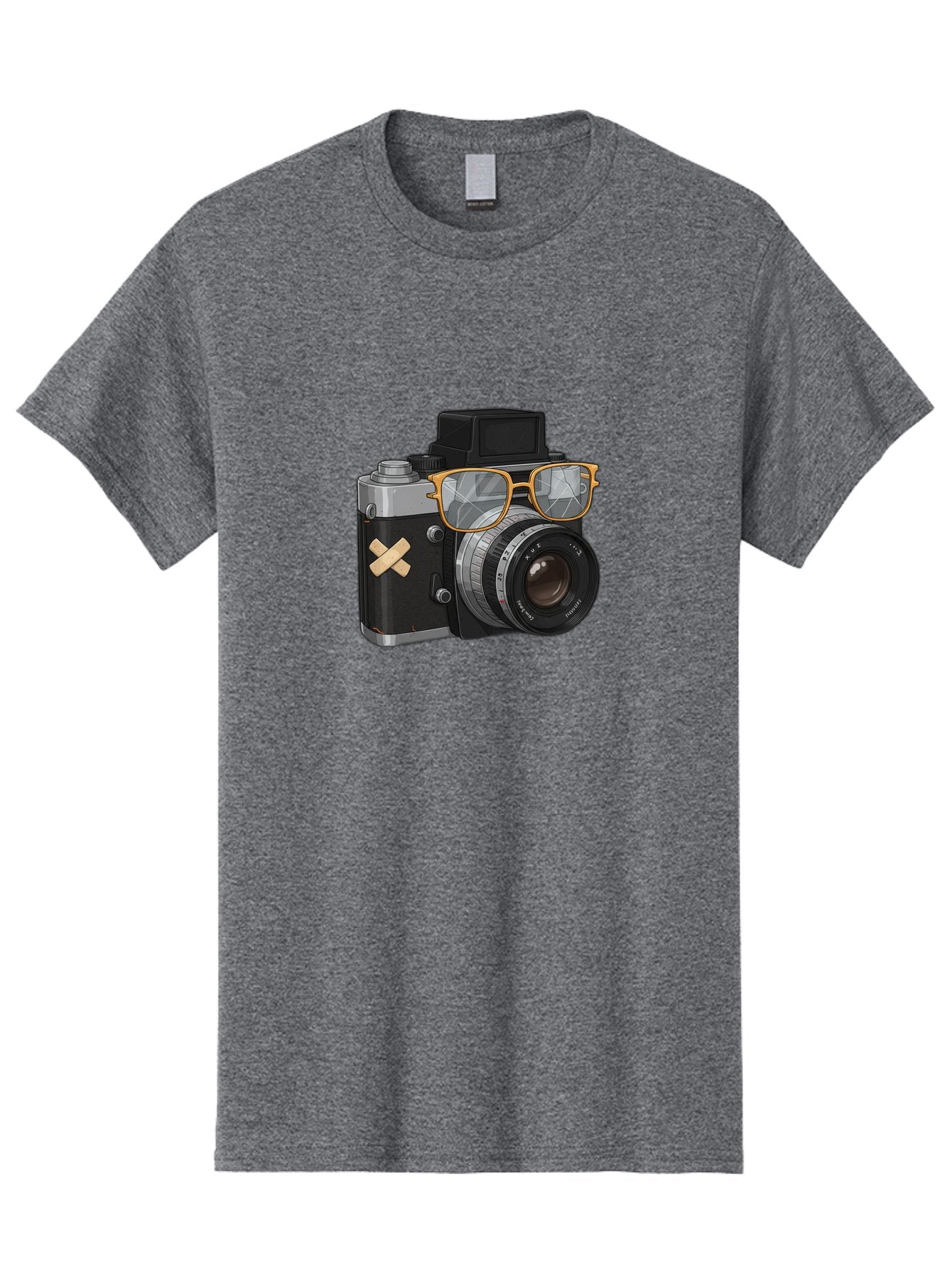 Camera-With-Sunglasses Men'S Graphic Tee, 100% Cotton, Comfortable Casual Summer Wear, Machine Washable, Vintage Camera, Camera With Sunglasses, Retro Style, Camera Accessories, Photography Equipment, Cool Camera, Hipster Camera, Bae381 7