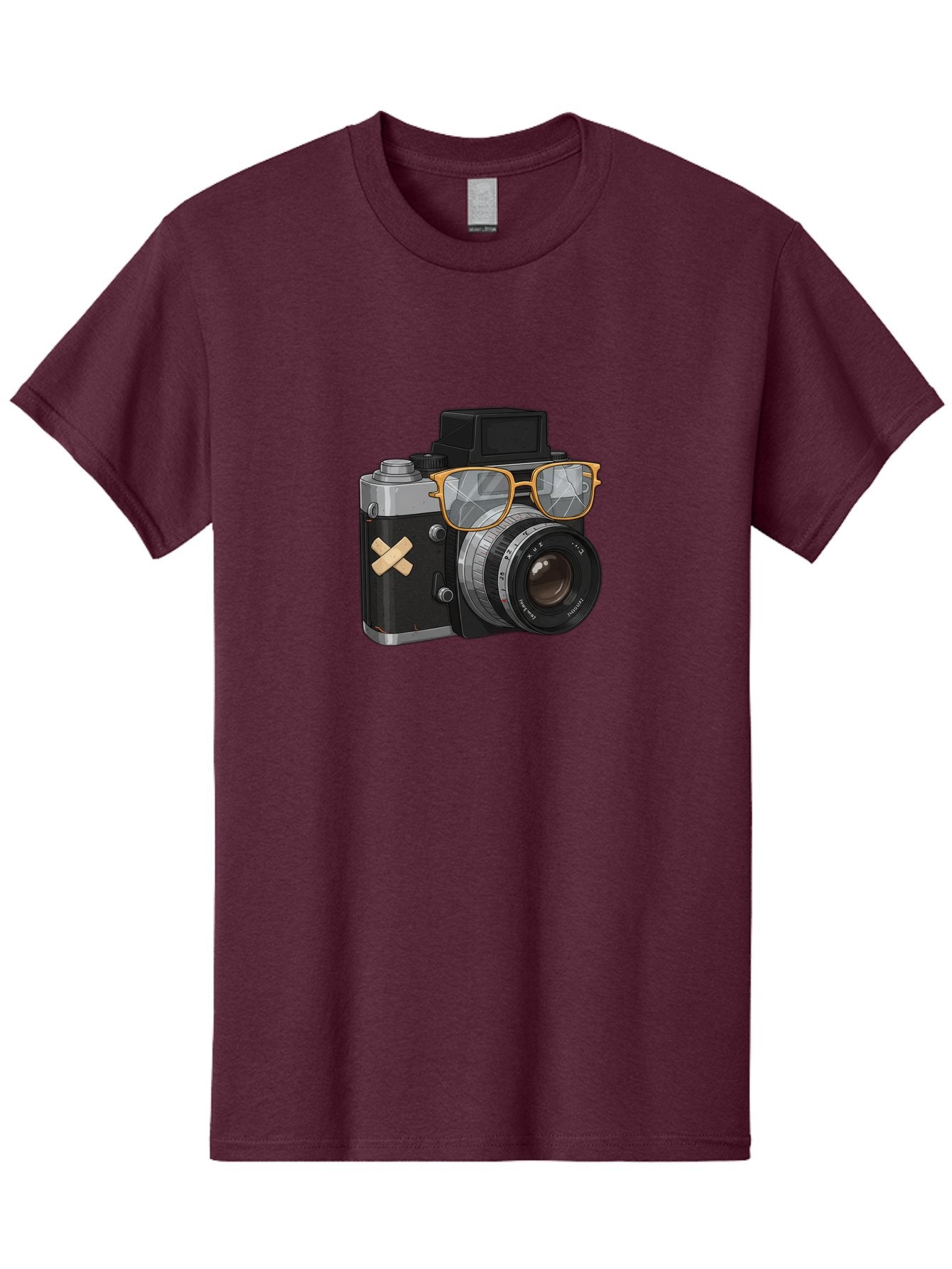 Camera-With-Sunglasses Men'S Graphic Tee, 100% Cotton, Comfortable Casual Summer Wear, Machine Washable, Vintage Camera, Camera With Sunglasses, Retro Style, Camera Accessories, Photography Equipment, Cool Camera, Hipster Camera, Bae381 6